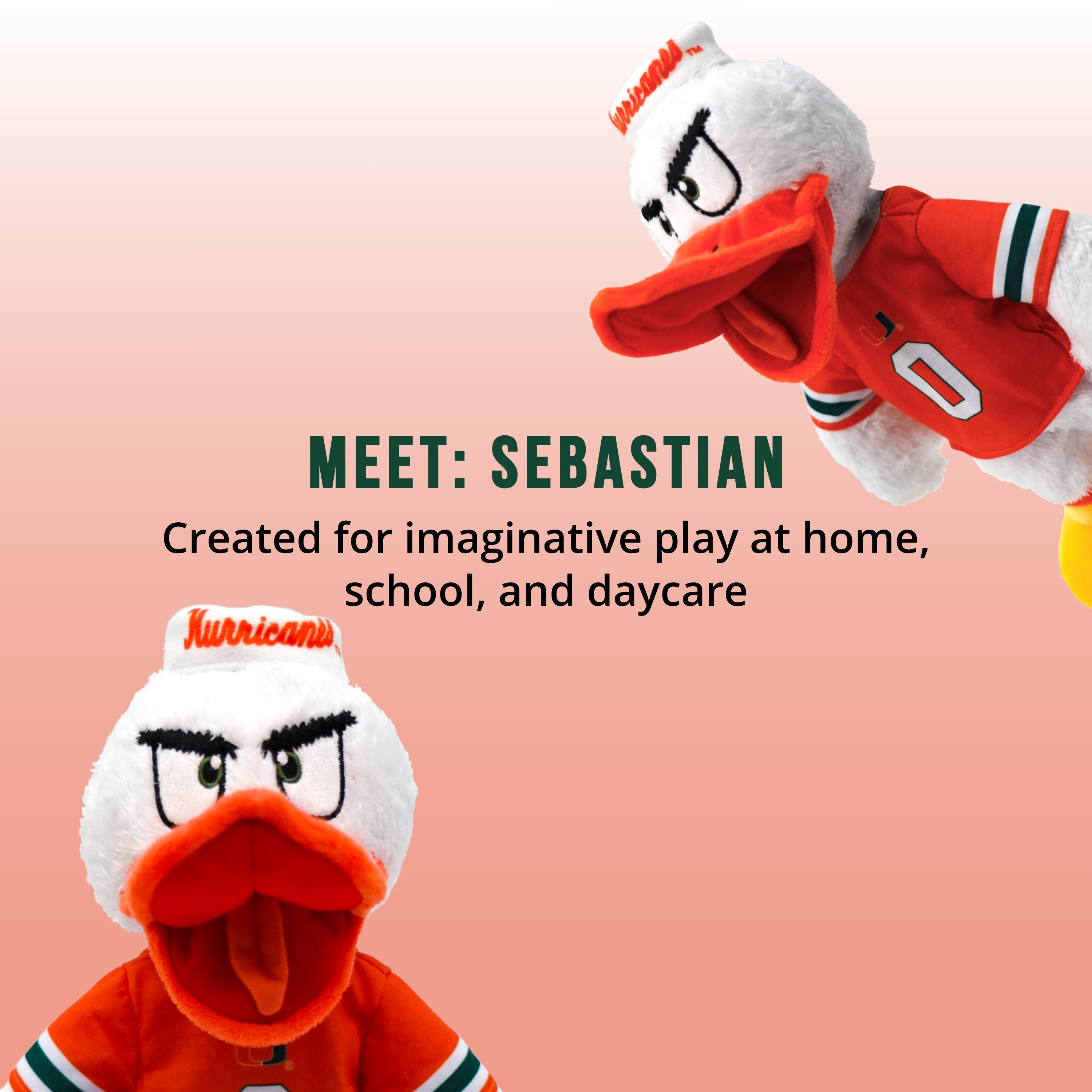 University of Miami Sebastian The Ibis 14 Inch Plush Figure