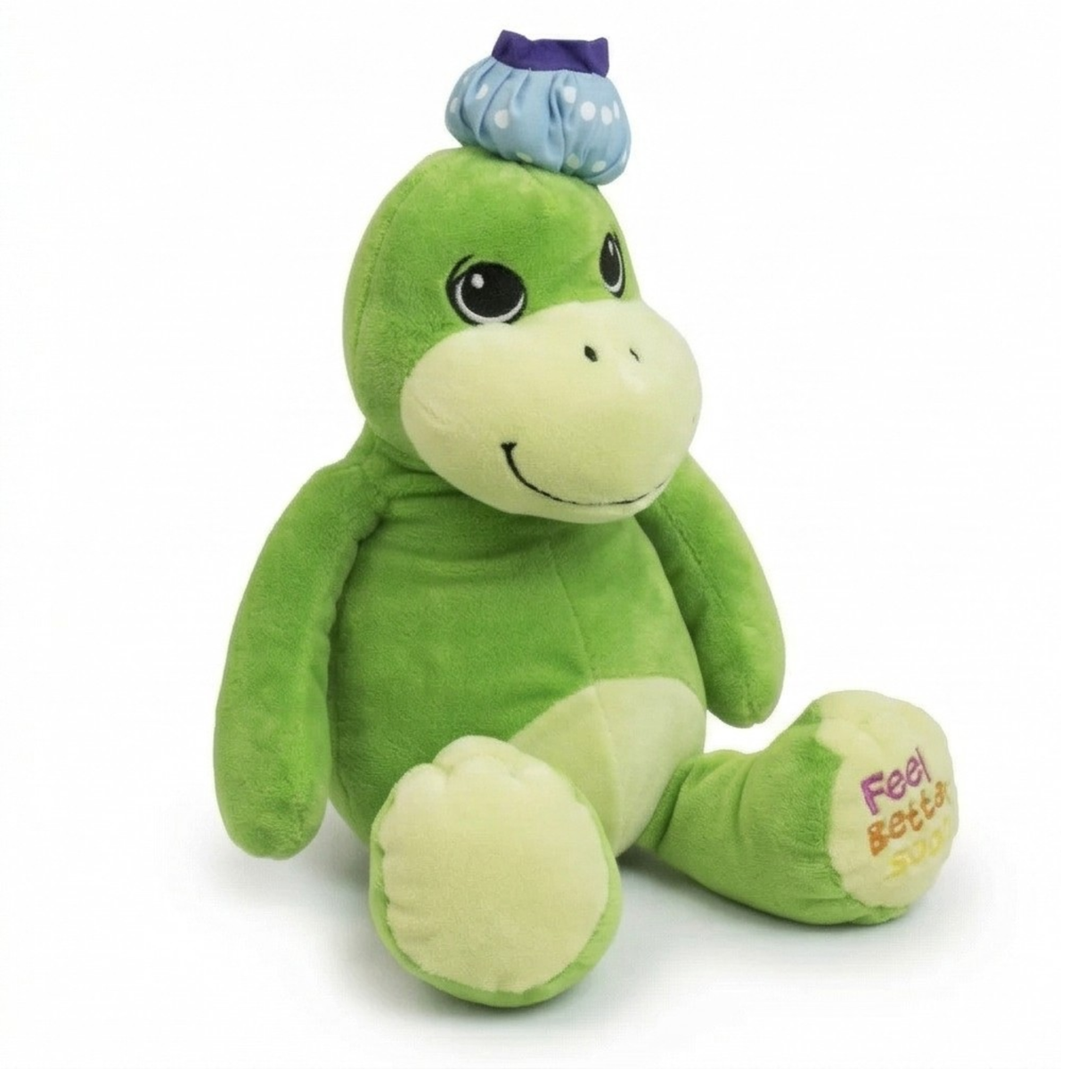 Ducky the 12in Green Feel Better Soon Plush Dinosaur by The Petting Zoo