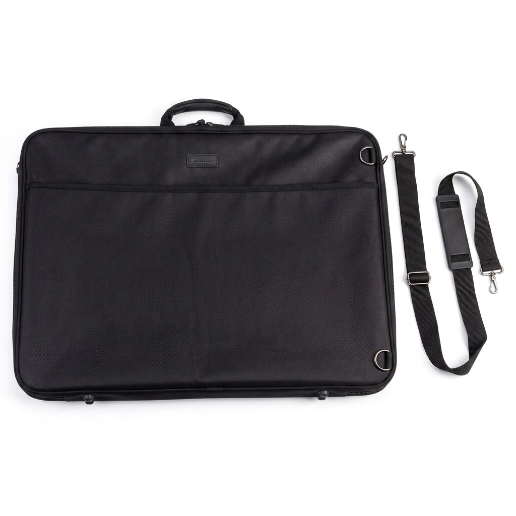 Filexec M3, Simulated Leather Portfolio, Zipper Closure, 2 Interior Pockets, Black (60320)