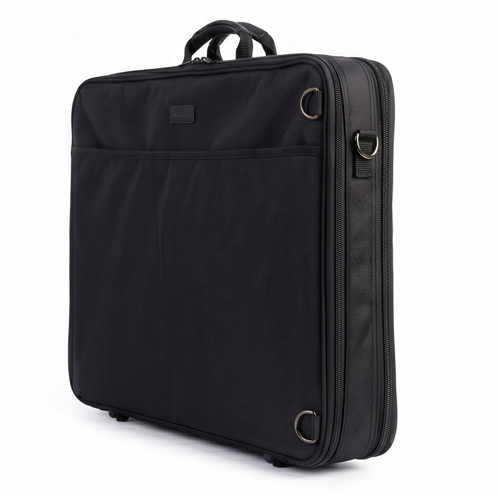 Filexec M3, Simulated Leather Portfolio, Zipper Closure, 2 Interior Pockets, Black (60320)