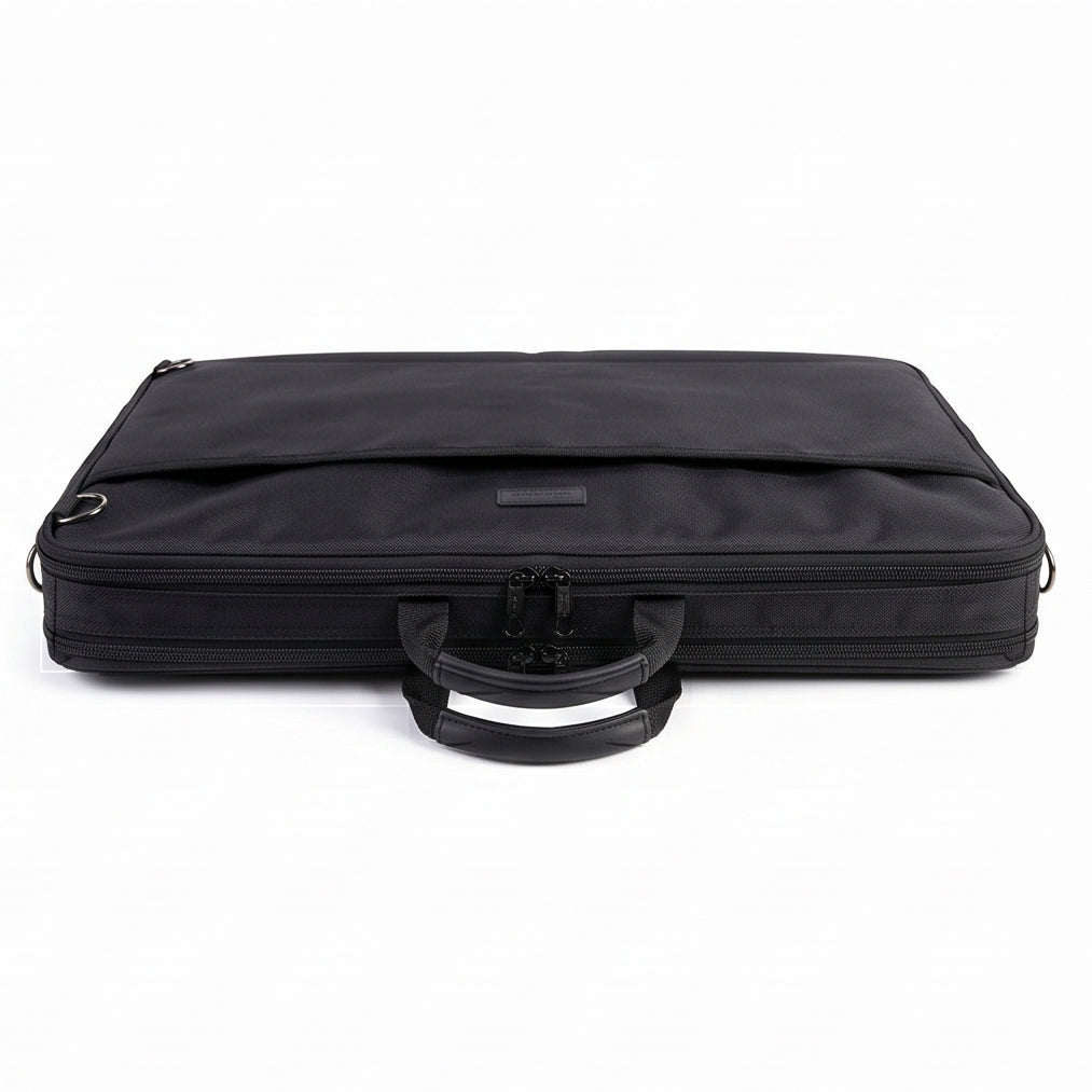 Filexec M3, Simulated Leather Portfolio, Zipper Closure, 2 Interior Pockets, Black (60320)