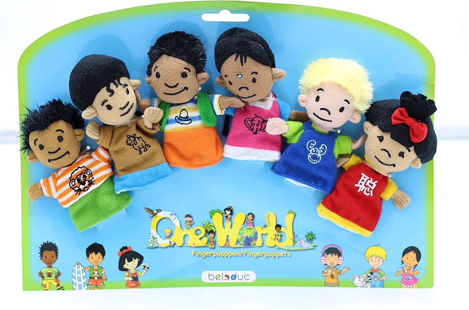Plushible.comPuppets & MarionettesBeleduc – 41100 – Finger Puppet – One World – Set of 6