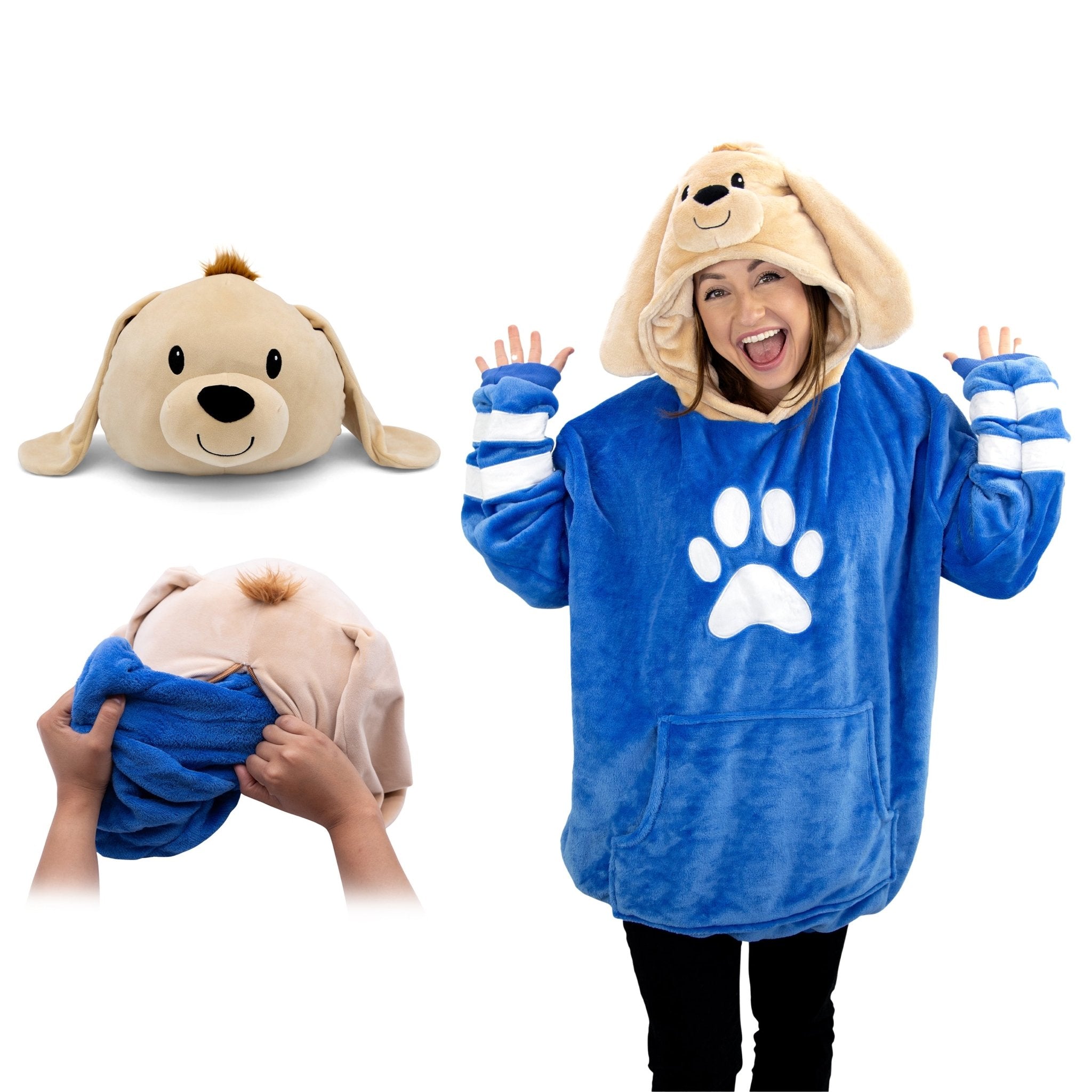 Plushible.comSnugiblesDougie Dog Adult Snugible | Blanket Hoodie & Pillow