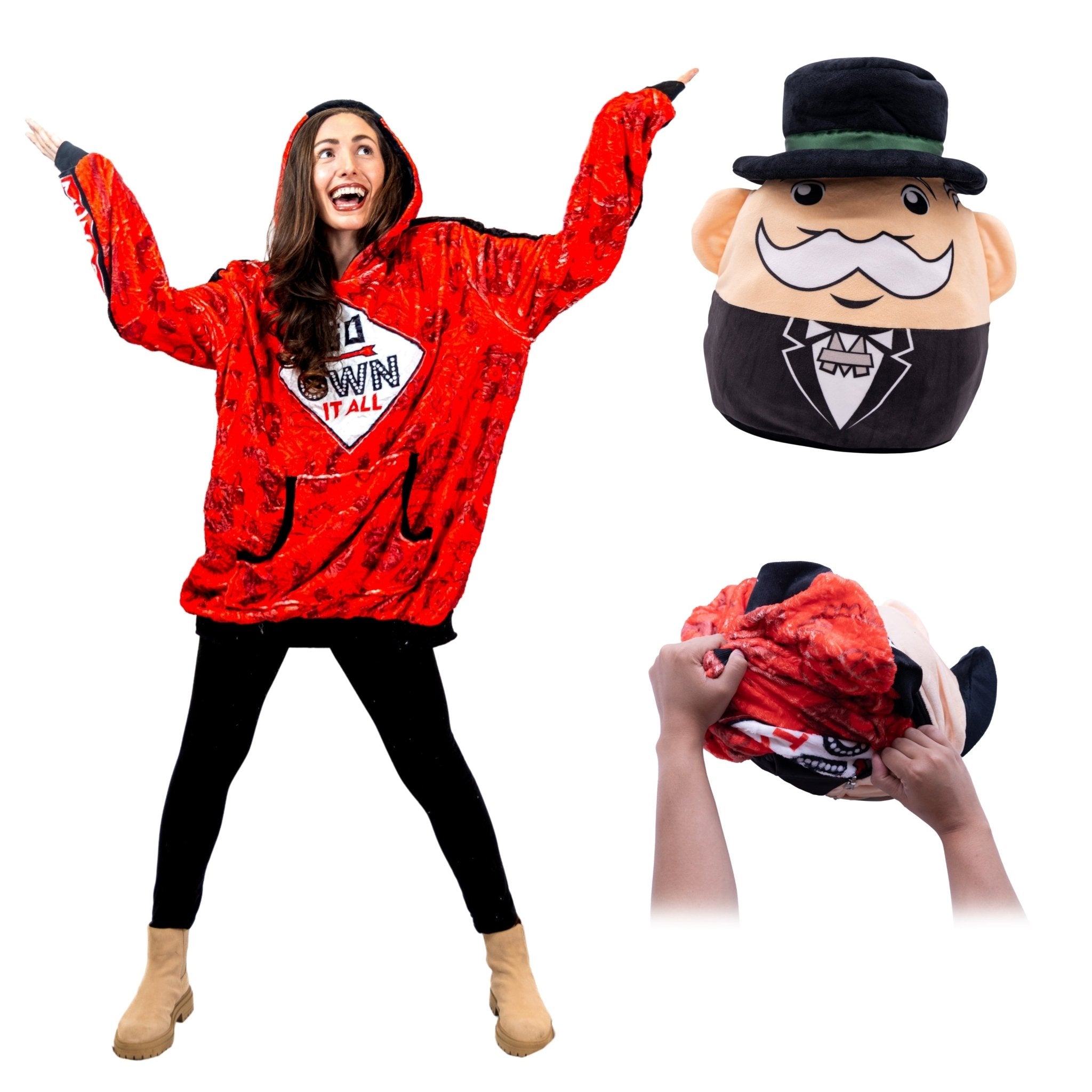 Plushible.comSnugiblesHASBRO Monopoly Go Own It All Snugible | Blanket Hoodie & Pillow