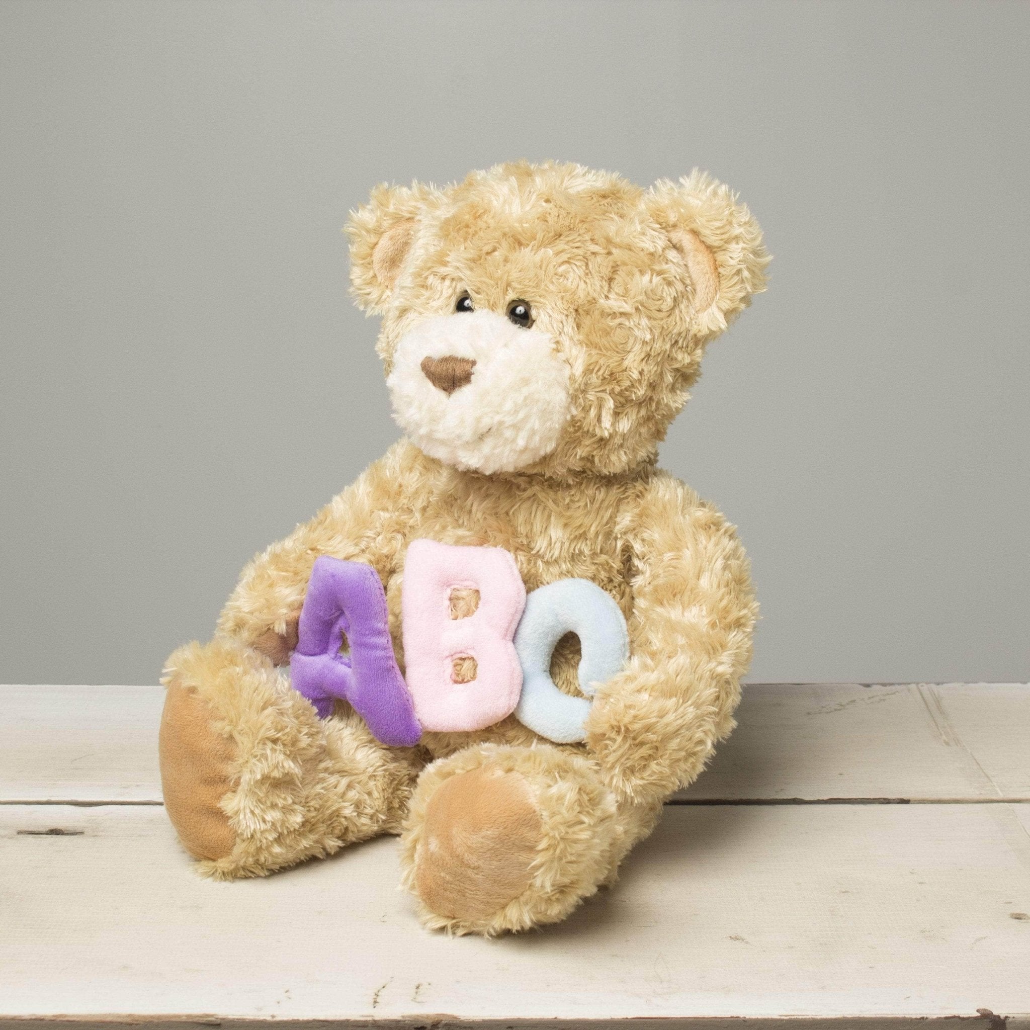 Plushible.comStuffed Animals"Jackson" the 12in Pastel ABC Stuffed Teddy Bear Animal