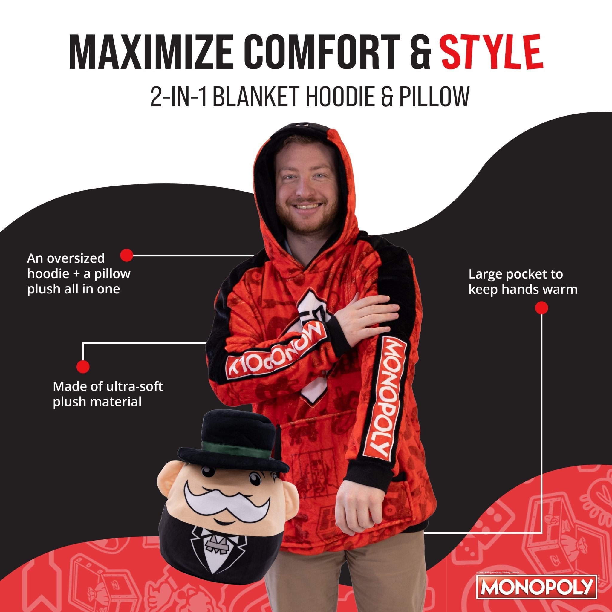 Plushible.comSnugiblesMonopoly Go Own It All Snugible | Blanket Hoodie & Pillow