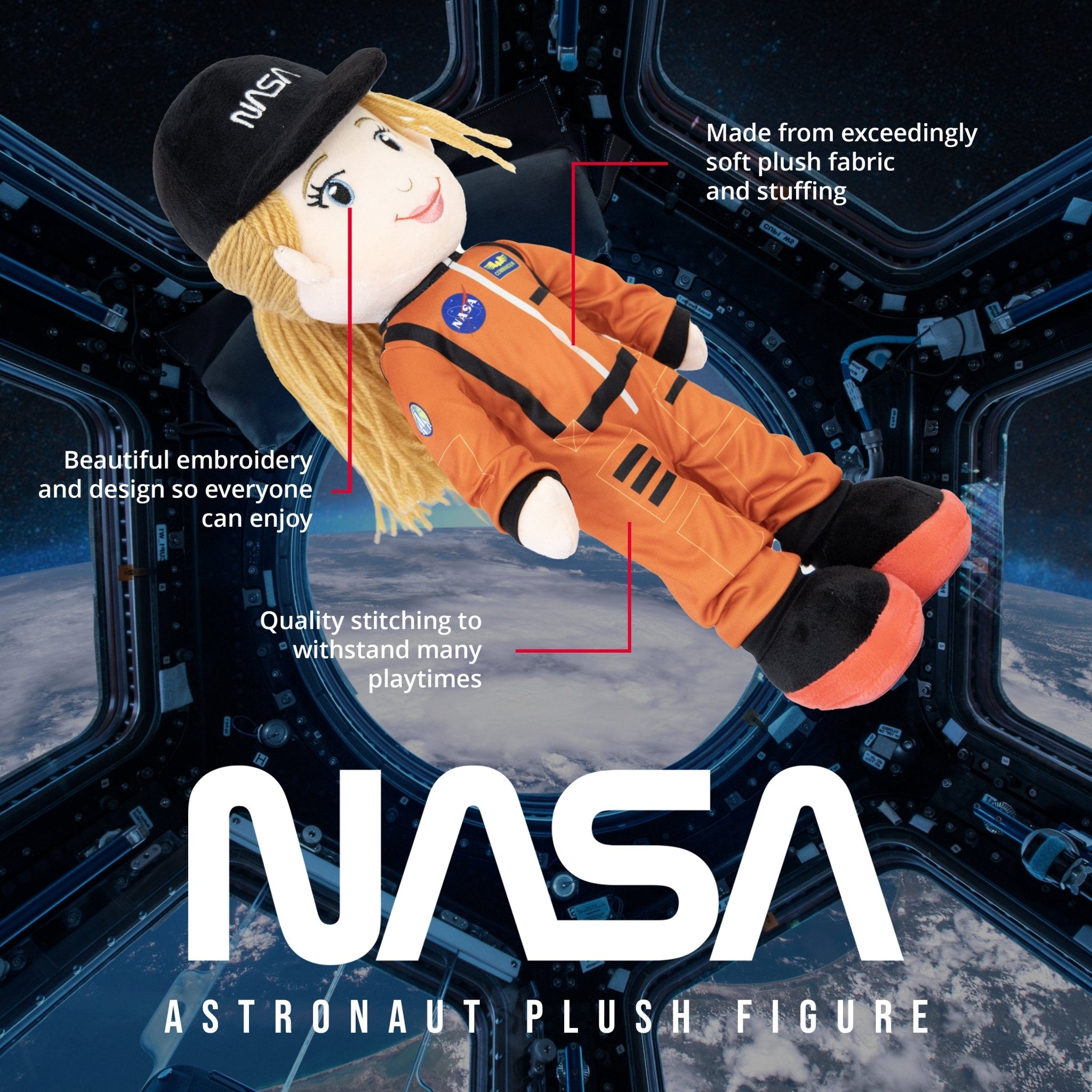Plushible.com14 Inch Rag DollsNASA | Astronaut Eimmie 14 Inch Plush Figure