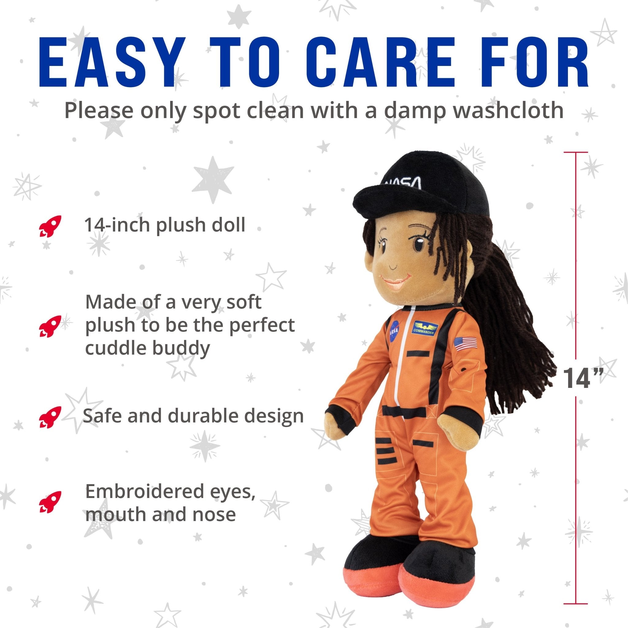 Plushible.com14 Inch Rag DollsNASA | Astronaut Julie 14 Inch Plush Figure