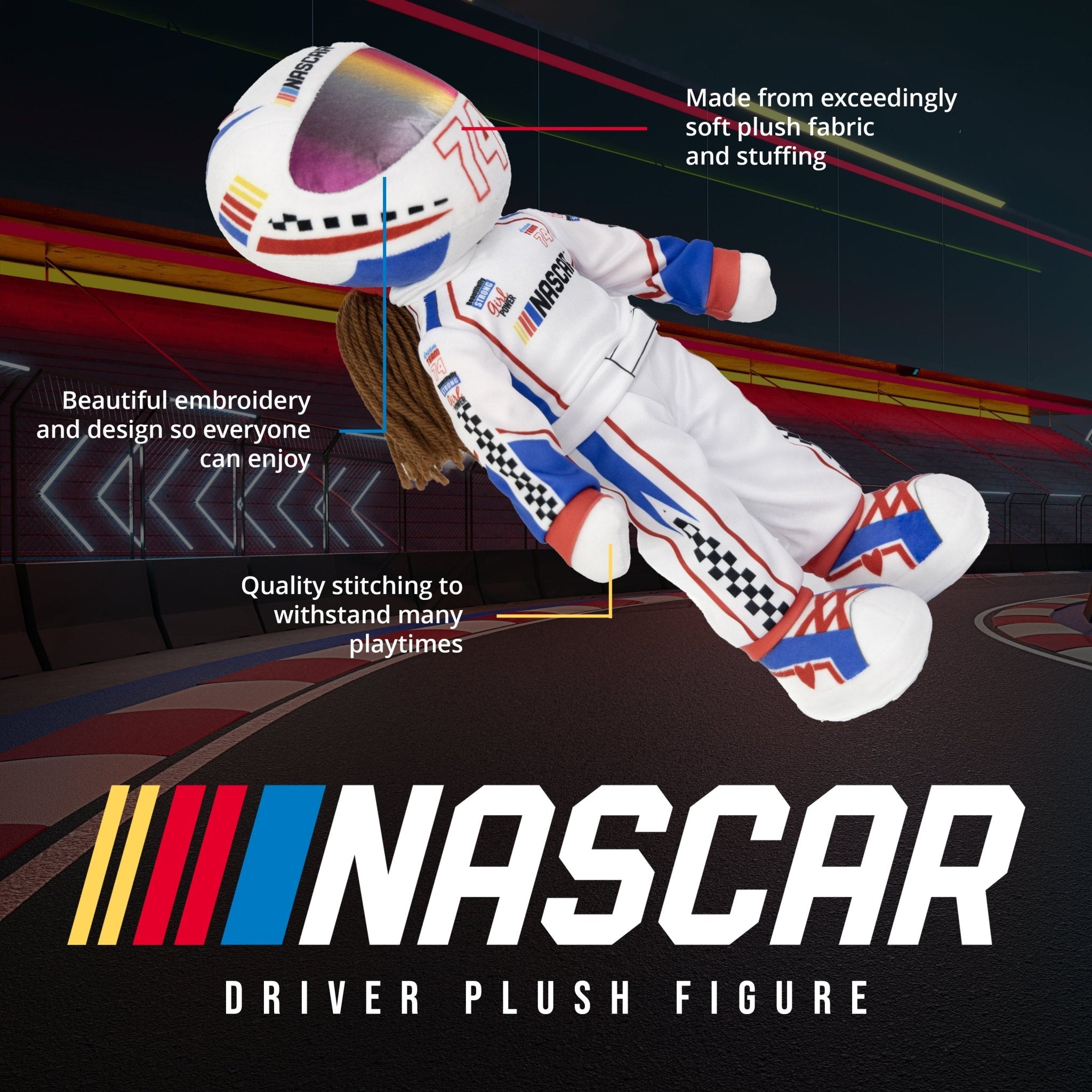 Plushible.comPlush FigureNASCAR | Sally Speedster Racecar Driver Plush Figure