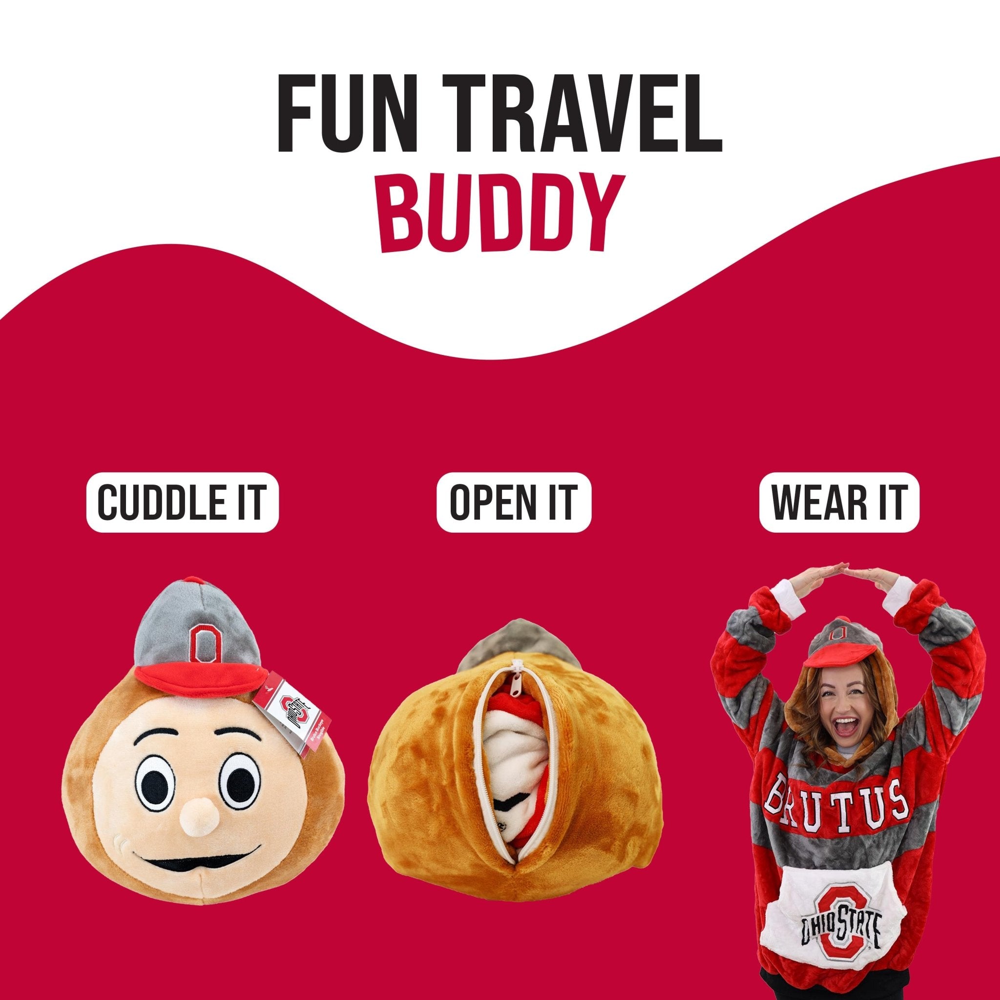 Plushible.comSnugiblesOhio State University Snugible | Blanket Hoodie & Pillow