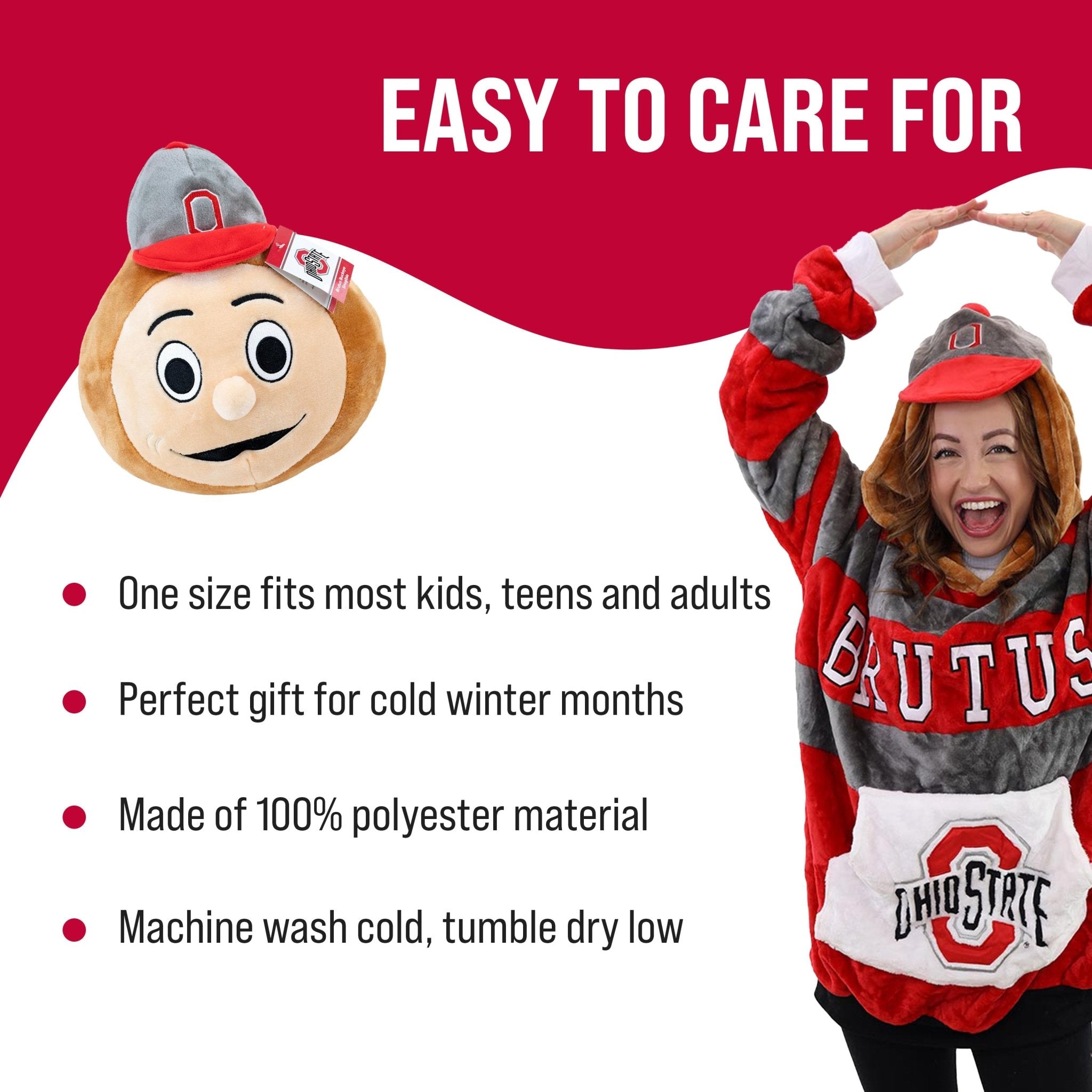 Plushible.comSnugiblesOhio State University Snugible | Blanket Hoodie & Pillow
