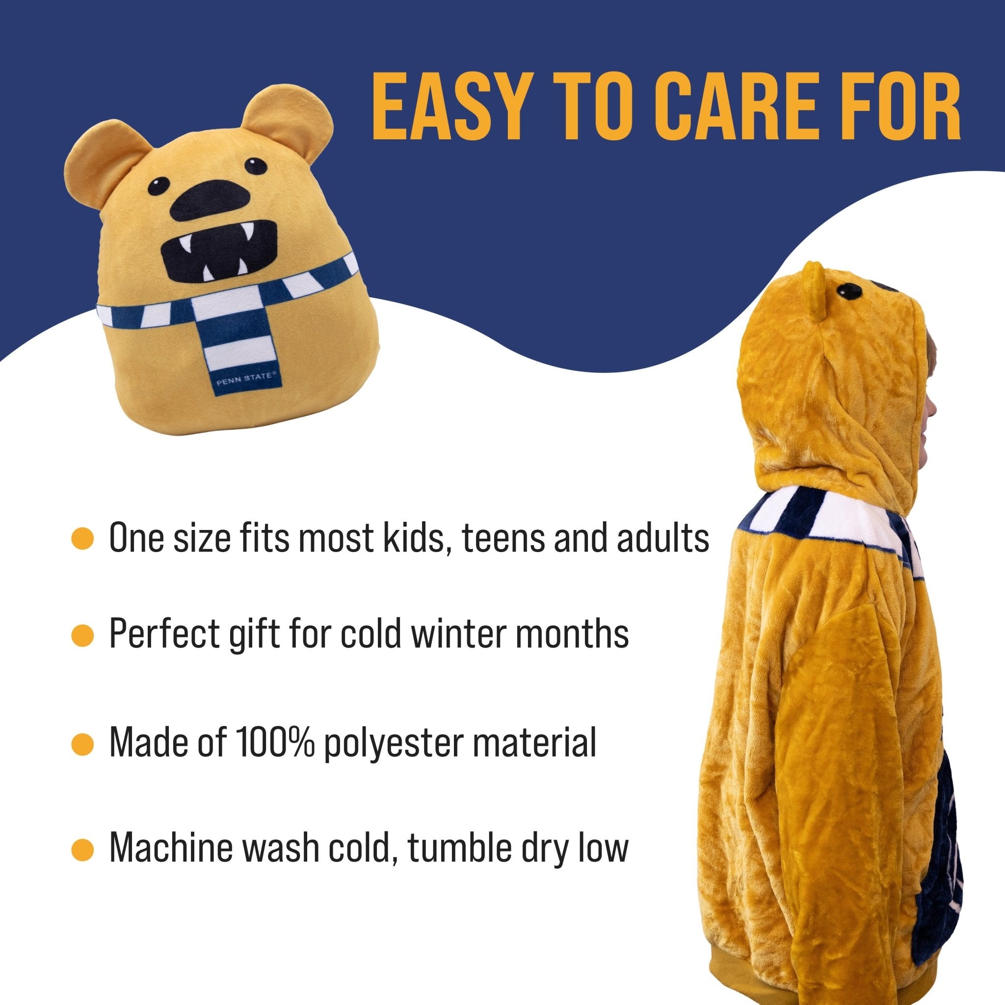 Plushible.comSnugiblesPenn State Nittany Lion Kids Snugible | Blanket Hoodie & Pillow