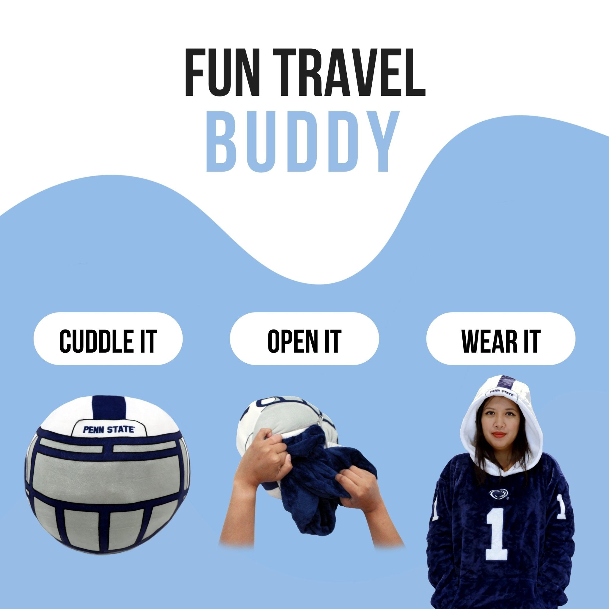 Plushible.comSnugiblesPenn State University Helmet Snugible 2 - in - 1 Blanket Hoodie & Pillow