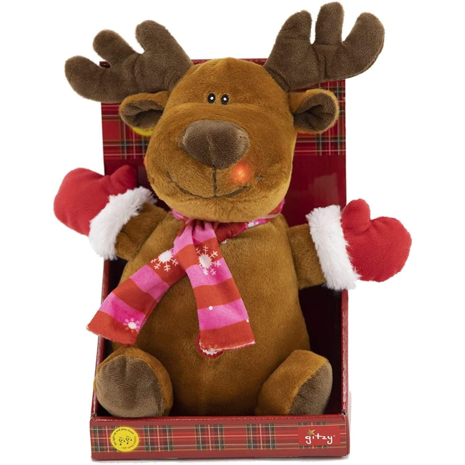 Gitzy Seasonal & Holiday Decorations Reindeer Reindeer Gitzy Light Up Christmas Plush
