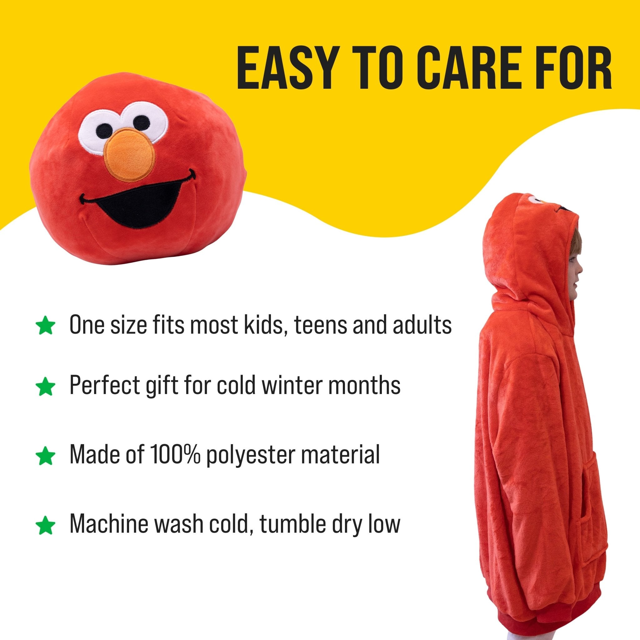 Plushible.comSnugiblesSesame Street Elmo Kids Snugible | Blanket Hoodie & Pillow