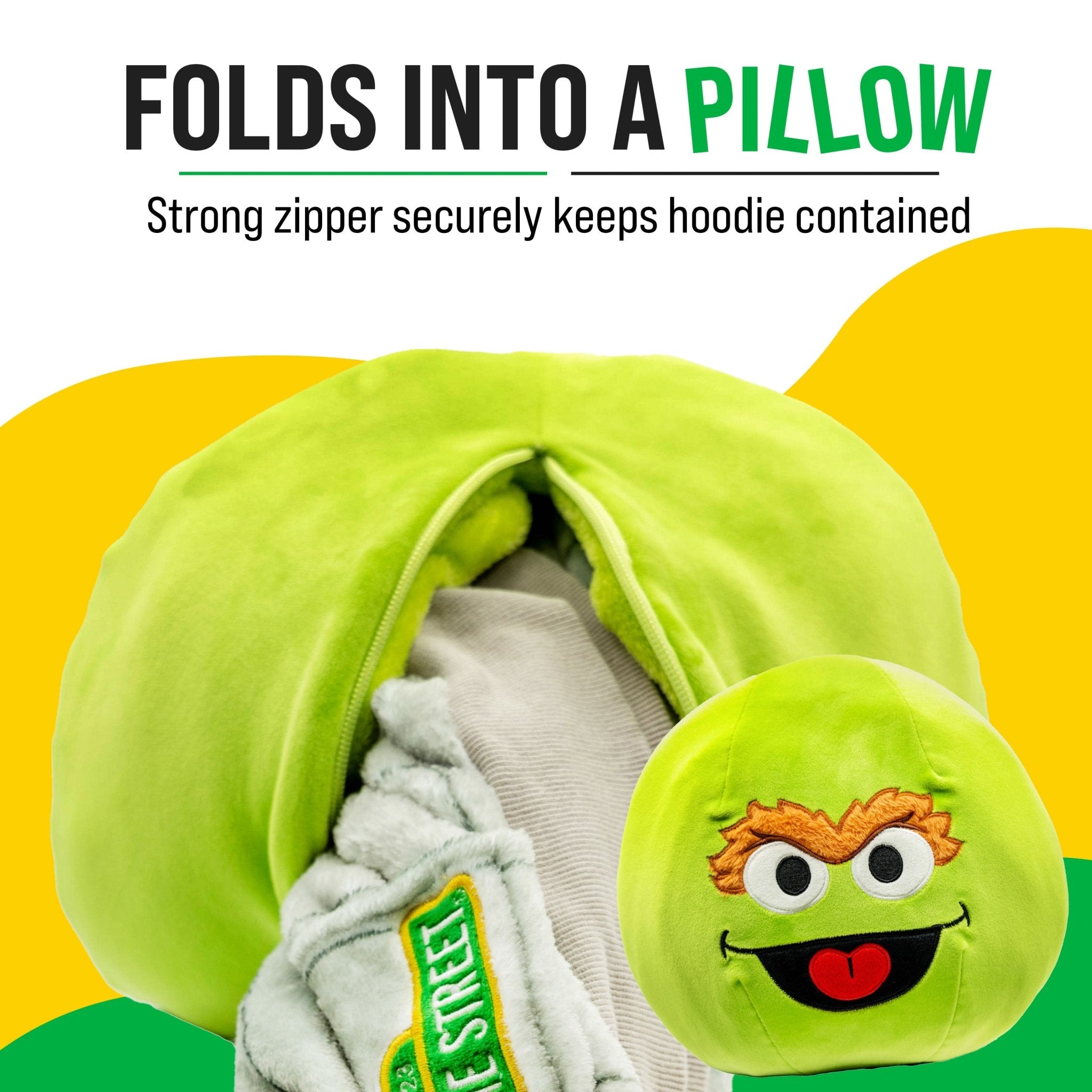 Plushible.comSnugiblesSesame Street Oscar The Grouch Kids Snugible | Blanket Hoodie & Pillow