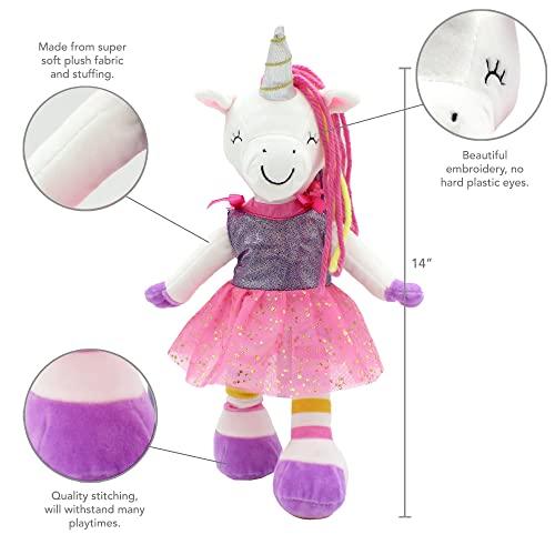 Plushible.com14 Inch Rag DollsSharewood Forest Friends 14 Inch Rag Doll Piper the Unicorn