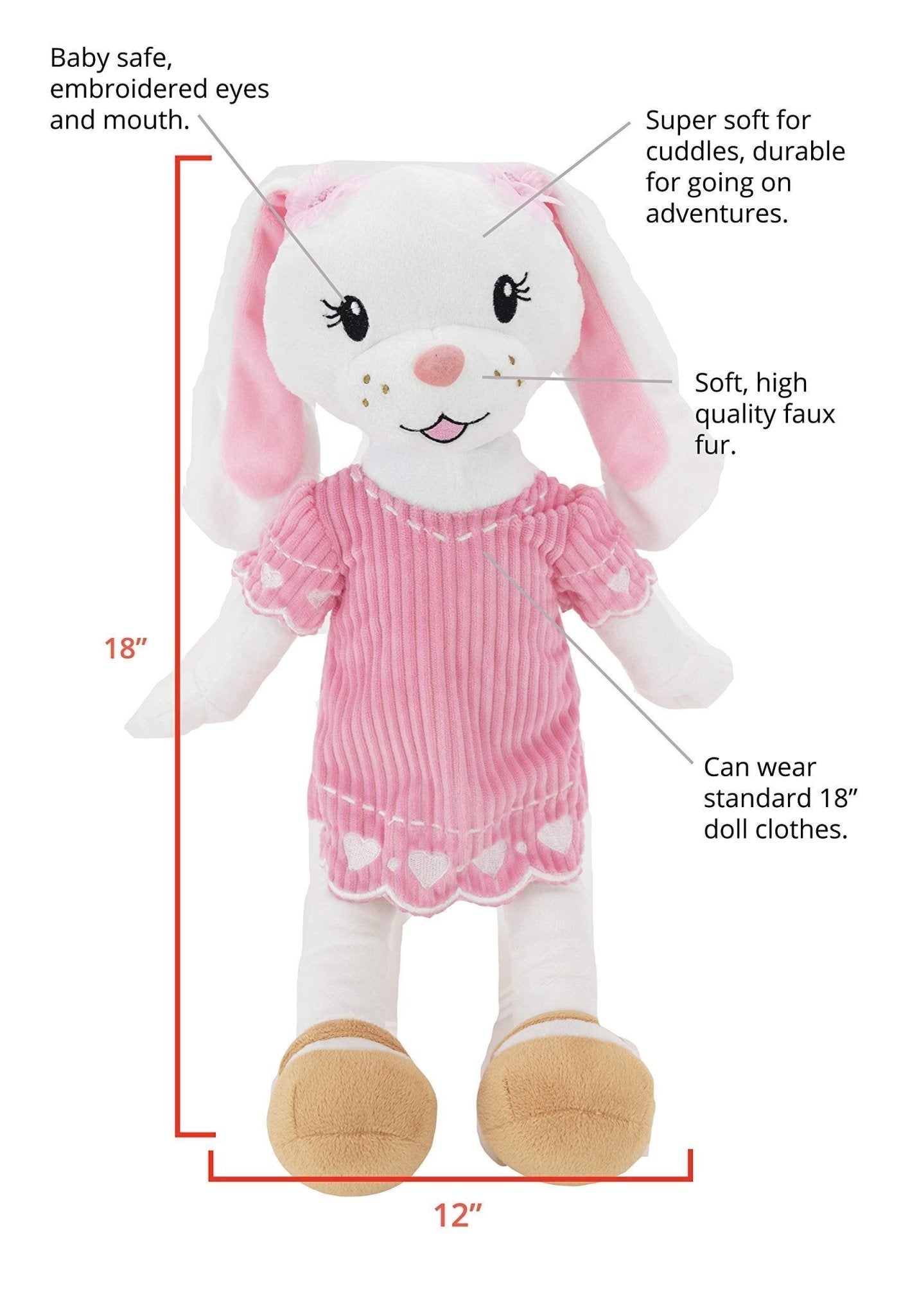 Plushible.com18 Inch Rag DollsSharewood Forest Friends 18 Inch Rag Doll Brie the Bunny