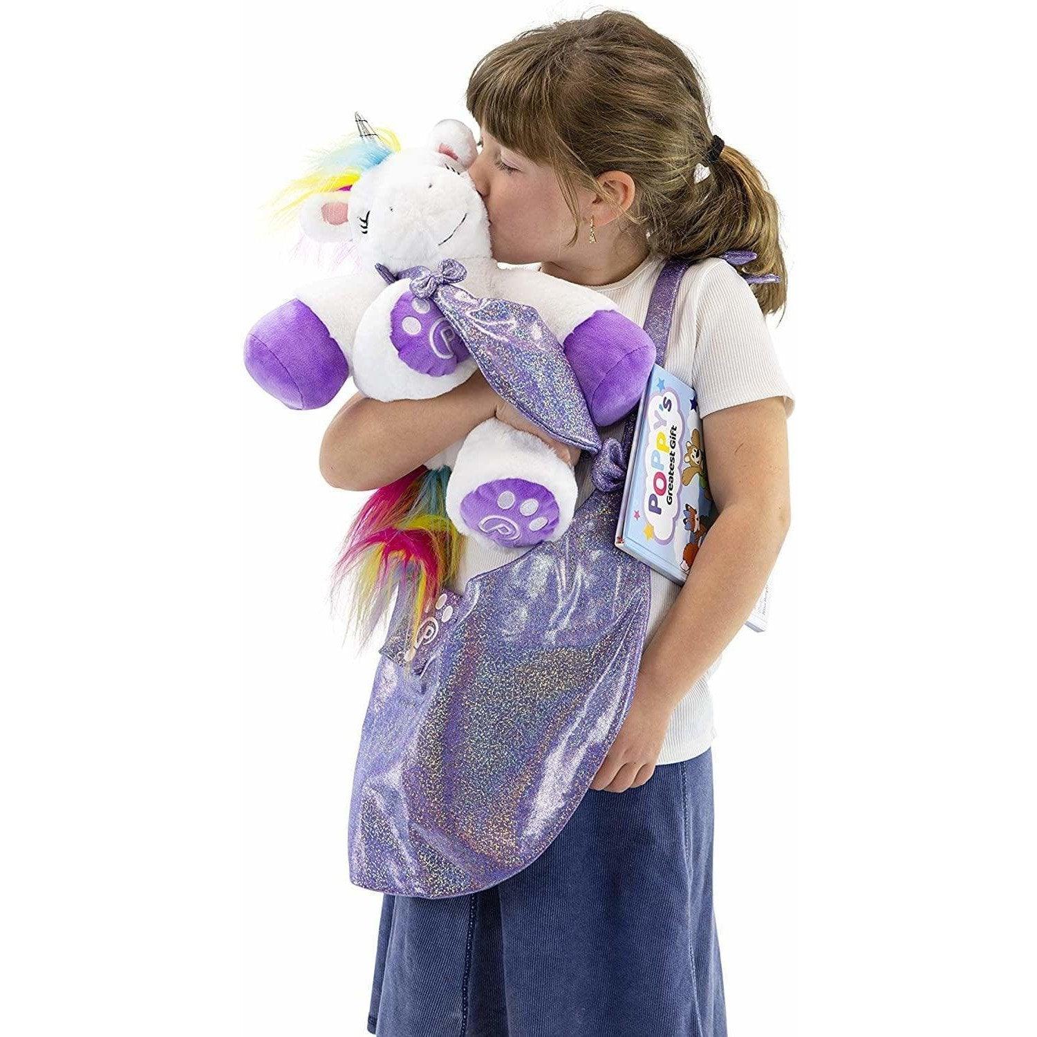 Plushible.comStory BooksUnicorn Plushie with Matching Bags and Storybook travel & adventure!