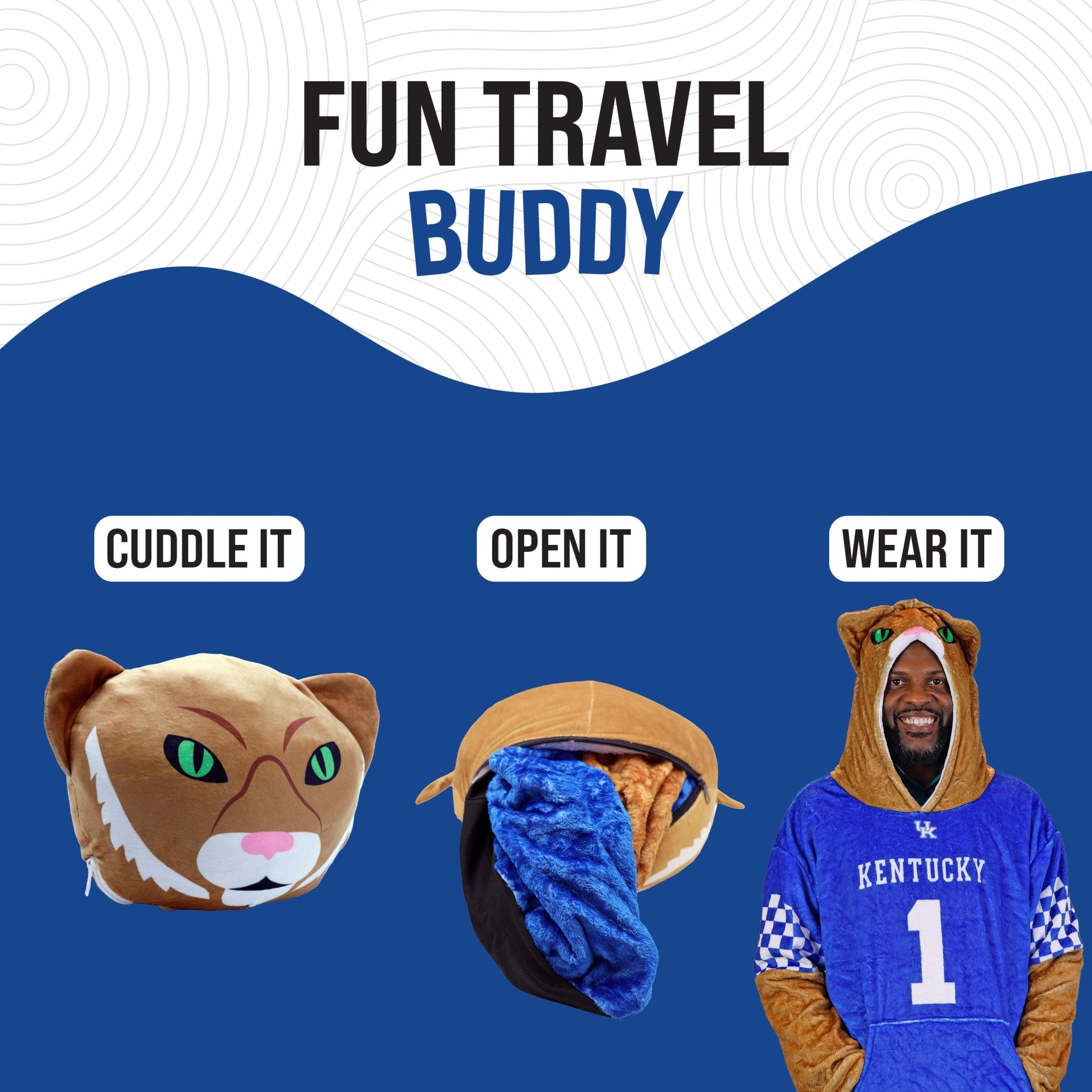 Plushible.comSnugiblesUniversity of Kentucky Wildcat Snugible 2 - in - 1 Blanket Hoodie & Pillow