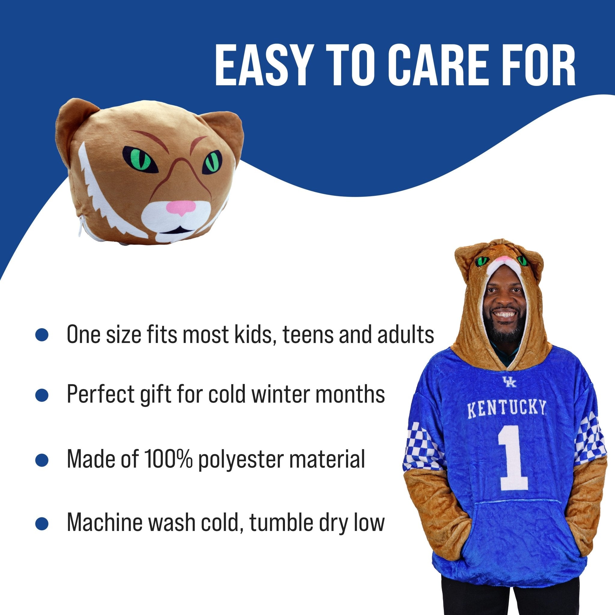 Plushible.comSnugiblesUniversity of Kentucky Wildcat Snugible 2 - in - 1 Blanket Hoodie & Pillow
