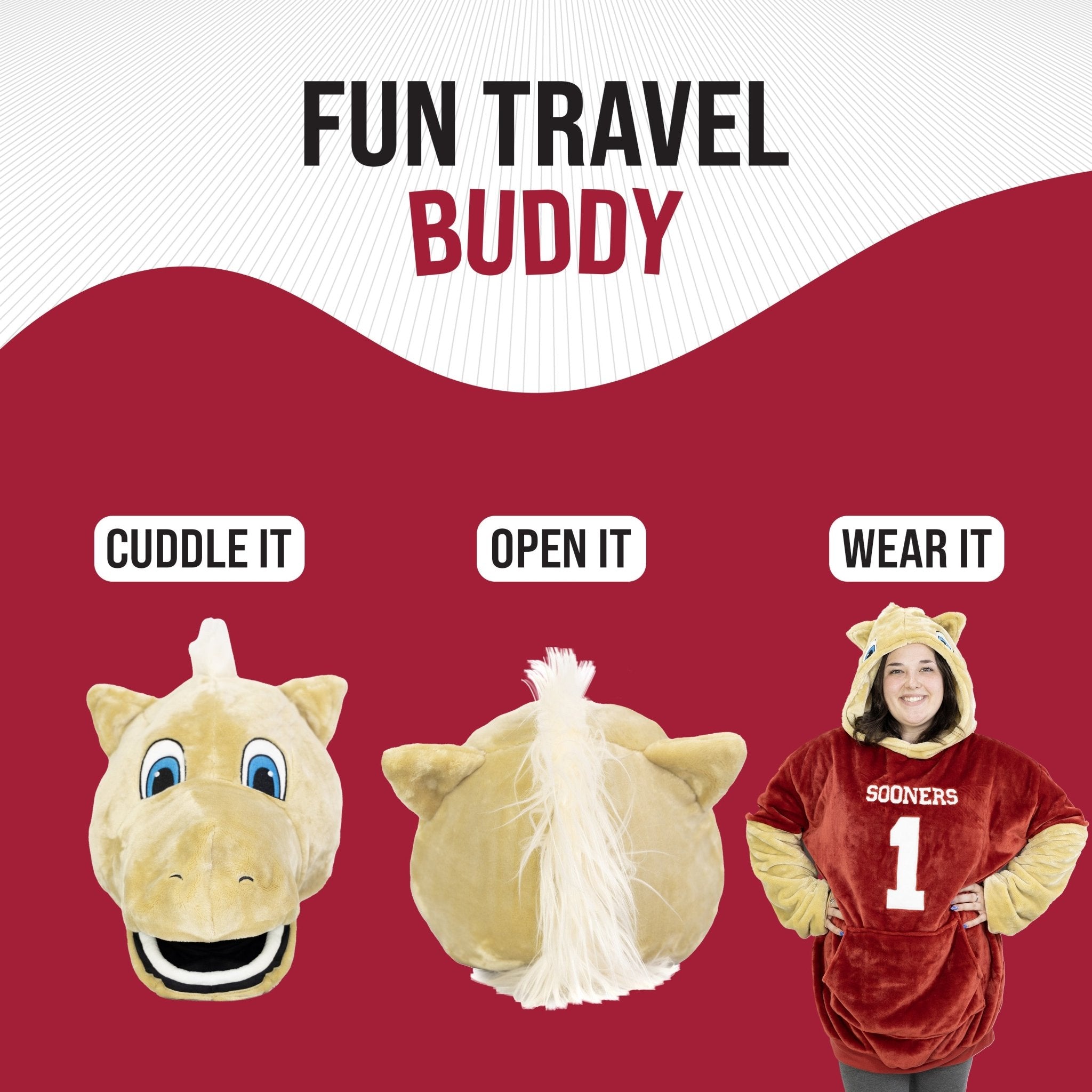 Plushible.comSnugiblesUniversity of Oklahoma Boomer Snugible | Blanket Hoodie & Pillow