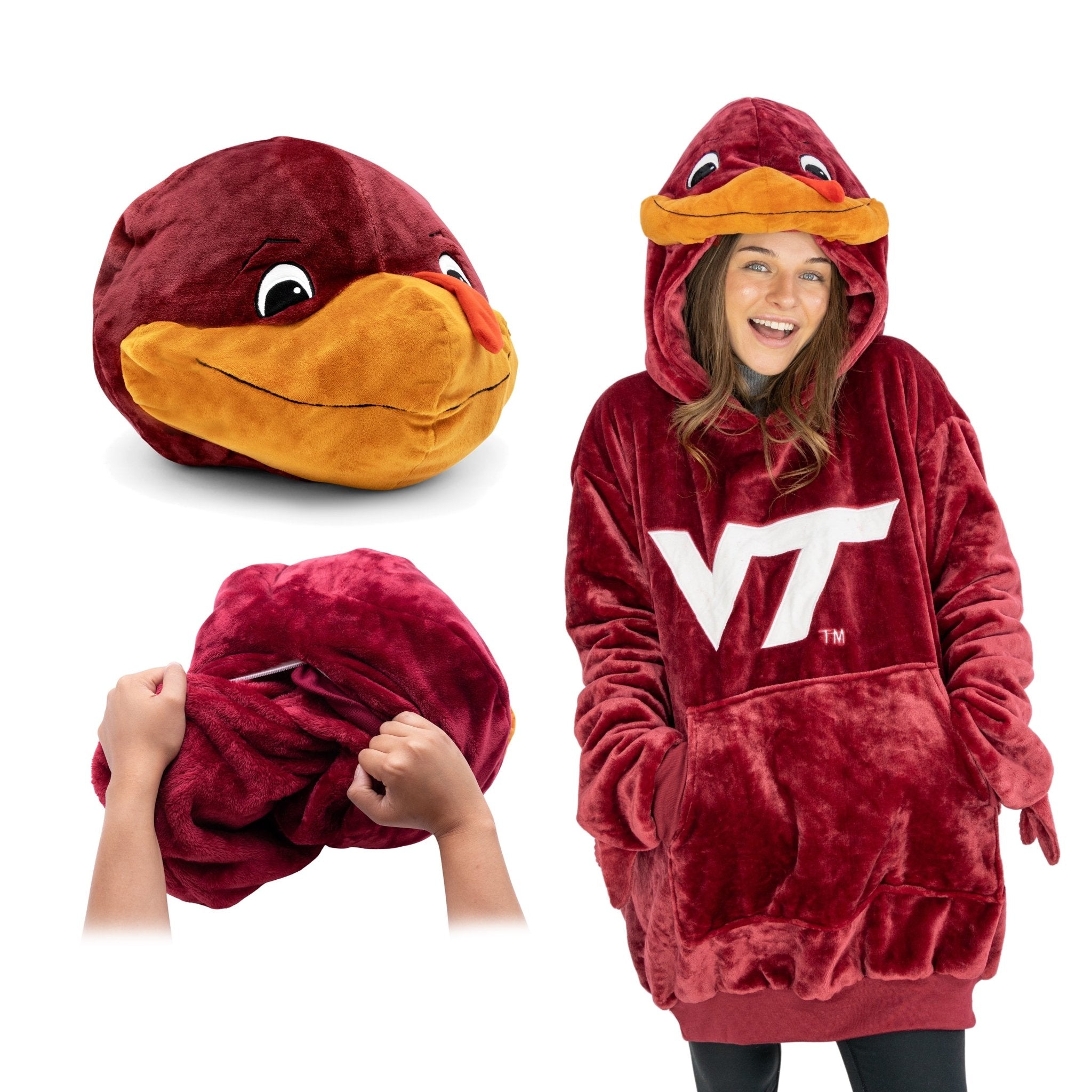 Plushible.comSnugiblesVirginia Tech Hokie Snugible | Blanket Hoodie & Pillow