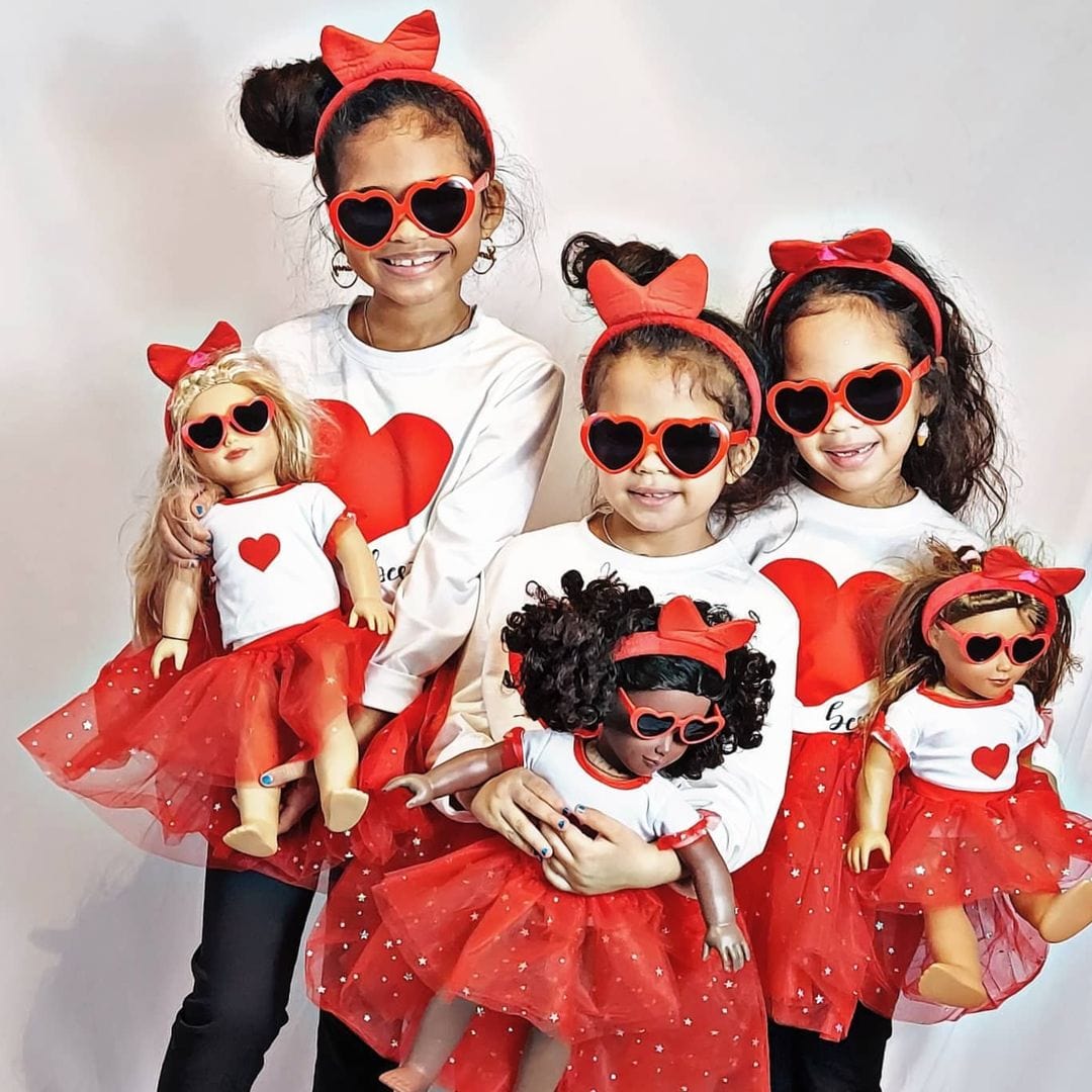 Plushible.comDoll & Action Figure Accessories18 Inch Doll Valentines Day Outfit with Matching Child Outfit