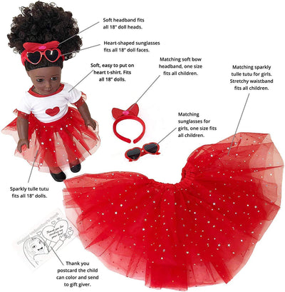 Plushible.comDoll & Action Figure Accessories18 Inch Doll Valentines Day Outfit with Matching Child Outfit