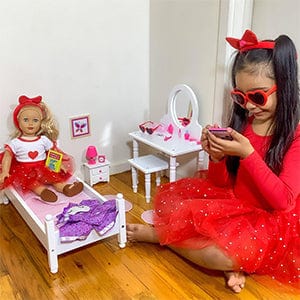 Plushible.comDoll & Action Figure Accessories18 Inch Doll Valentines Day Outfit with Matching Child Outfit