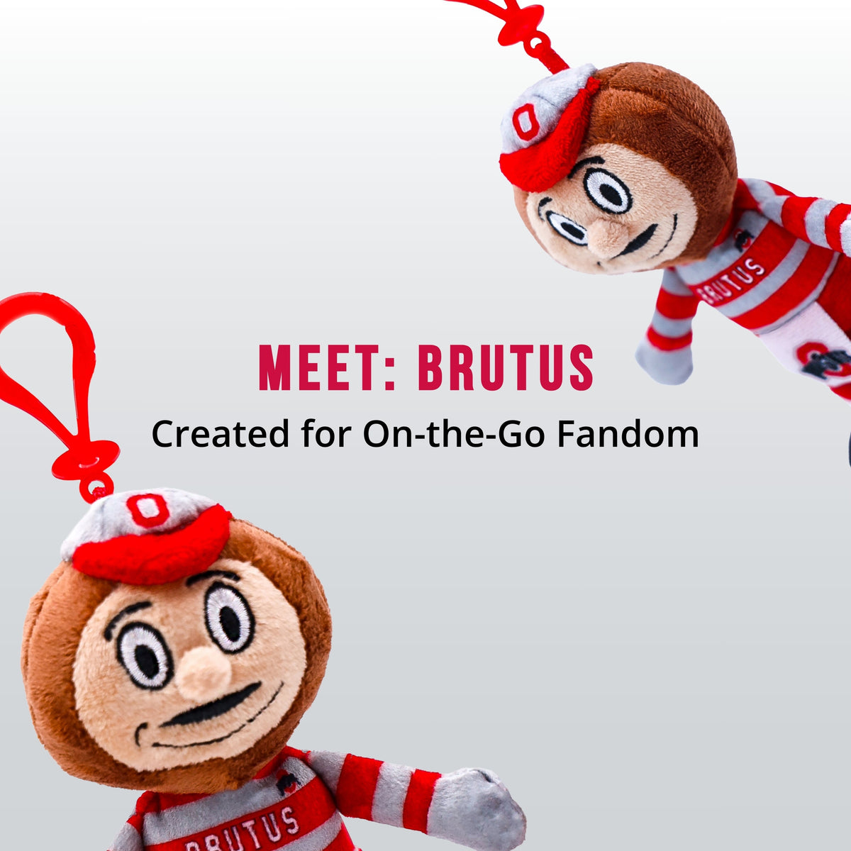 Ohio State Buckeyes Brutus Bag Clip — Plush Brutus Buckeye Keychain