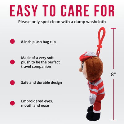 Ohio State Buckeyes Brutus Bag Clip — Plush Brutus Buckeye Keychain