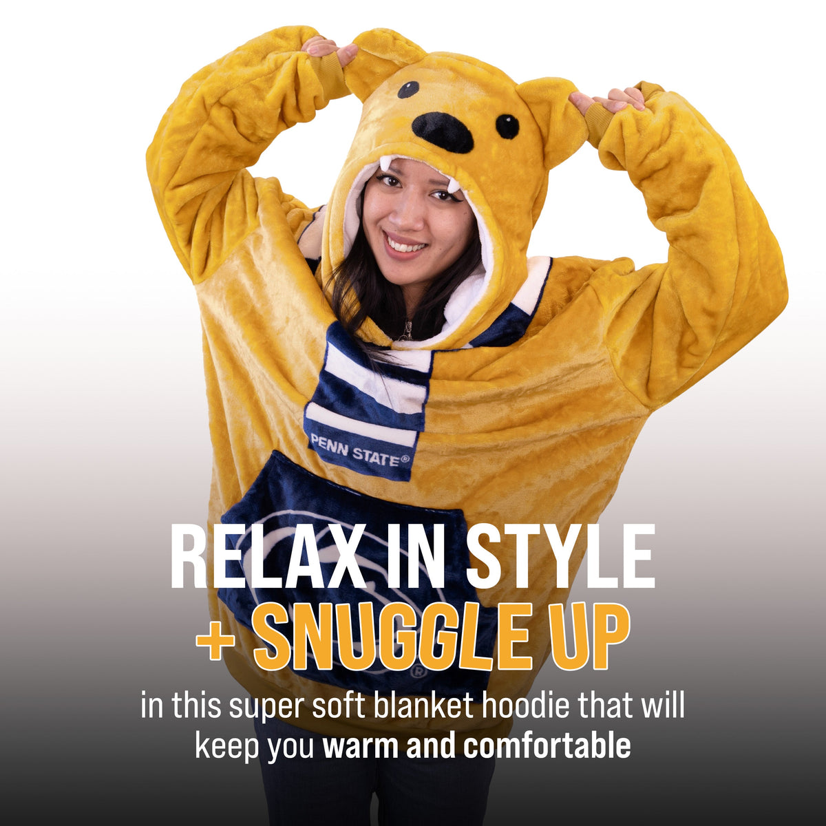 Penn State University Nittany Lion Adult Snugible | Blanket Hoodie & Pillow