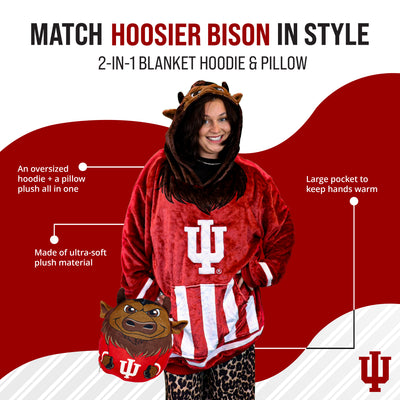 Indiana university mascot blanket hoodie 