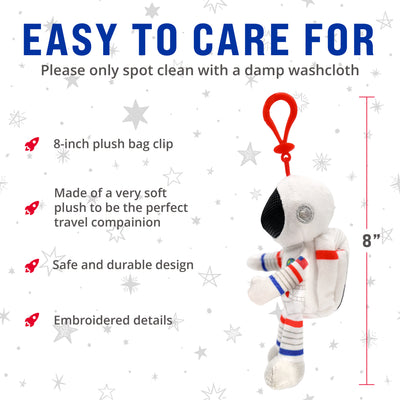 NASA Astronaut Plush Bag Clip — astronaut keychain For Kids and Adults