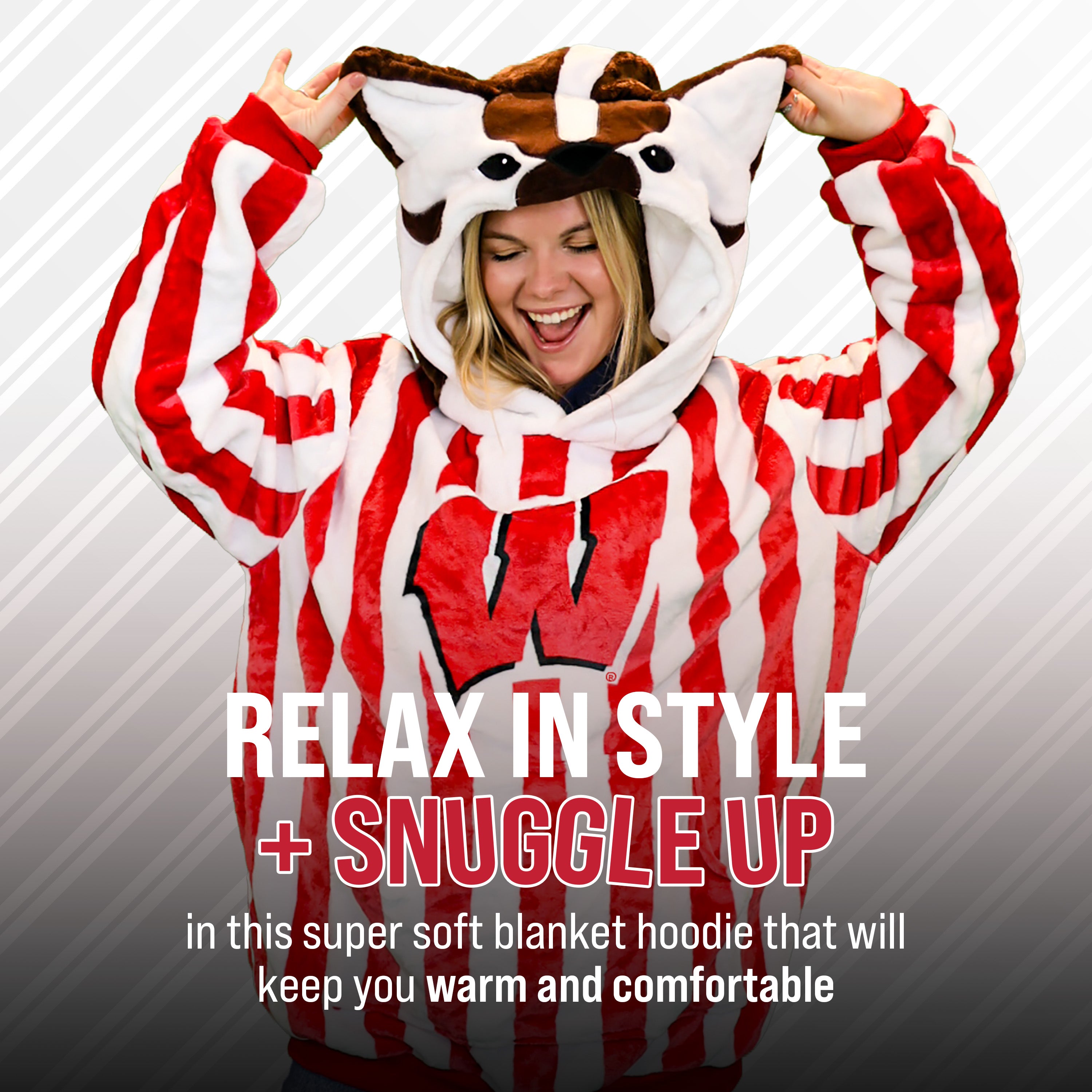 University of Wisconsin Bucky the Badger Snugible | Blanket Hoodie & Pillow