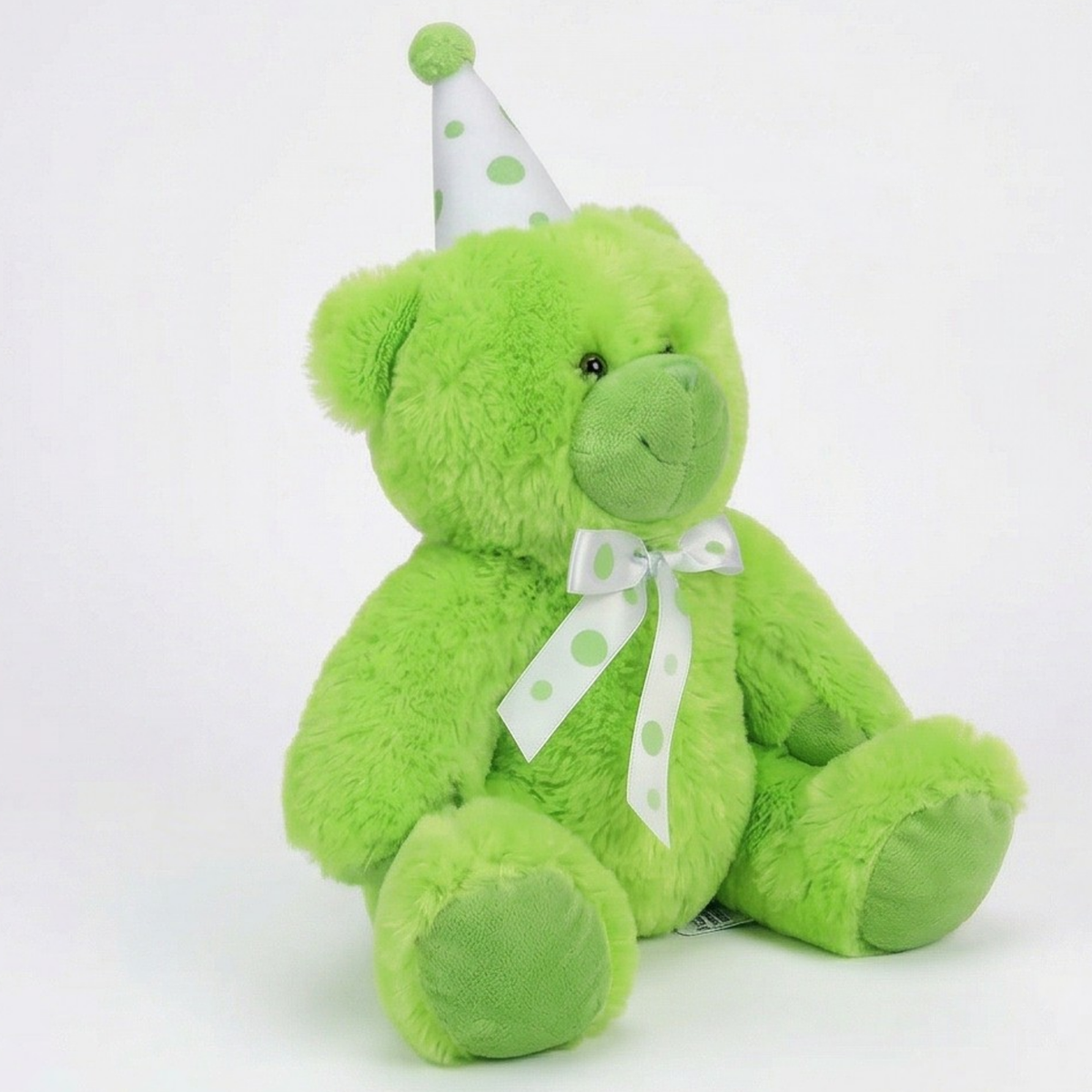 Beverly Hills Teddy Bear Co. Green Birthday Bear w/ Party Hat