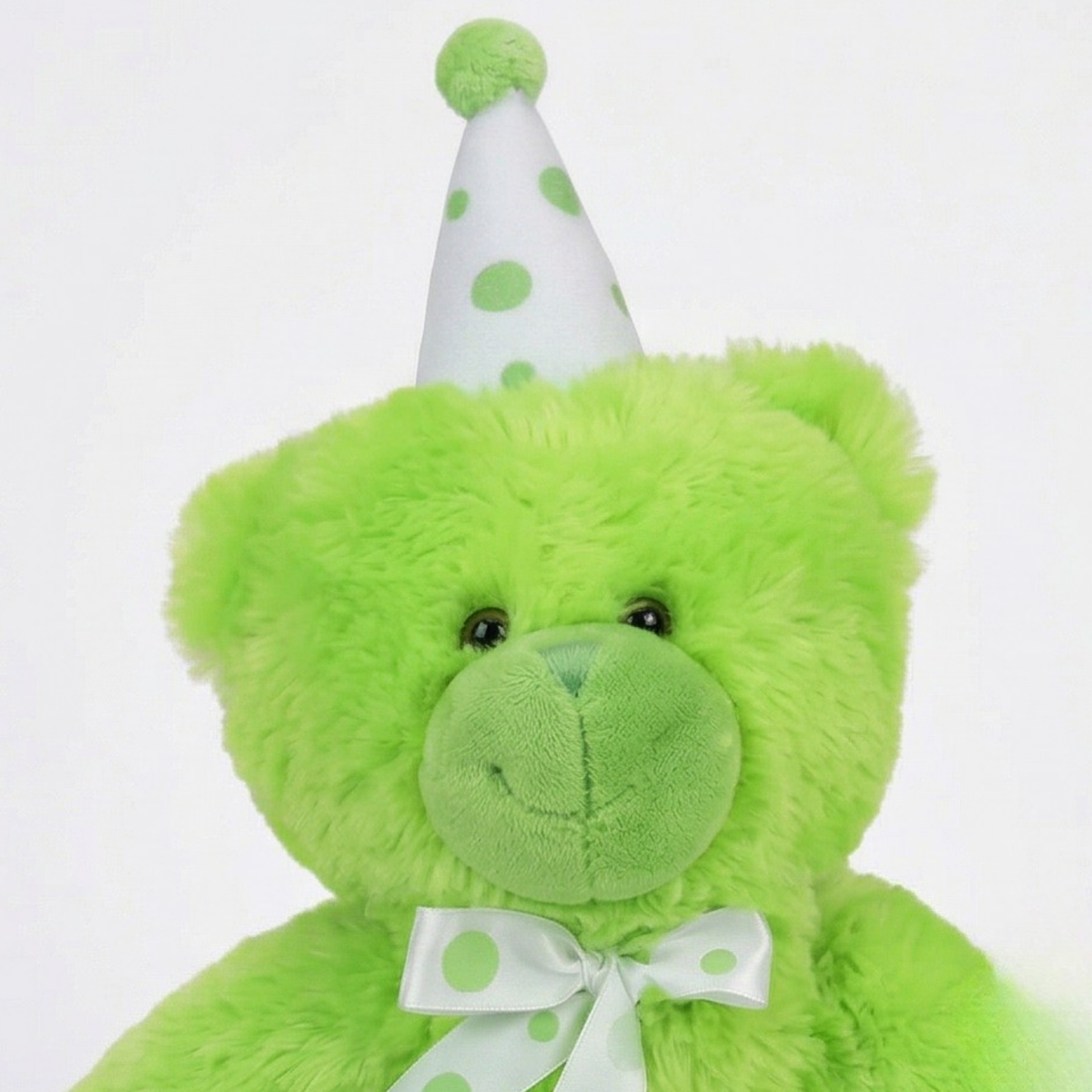 Beverly Hills Teddy Bear Co. Green Birthday Bear w/ Party Hat