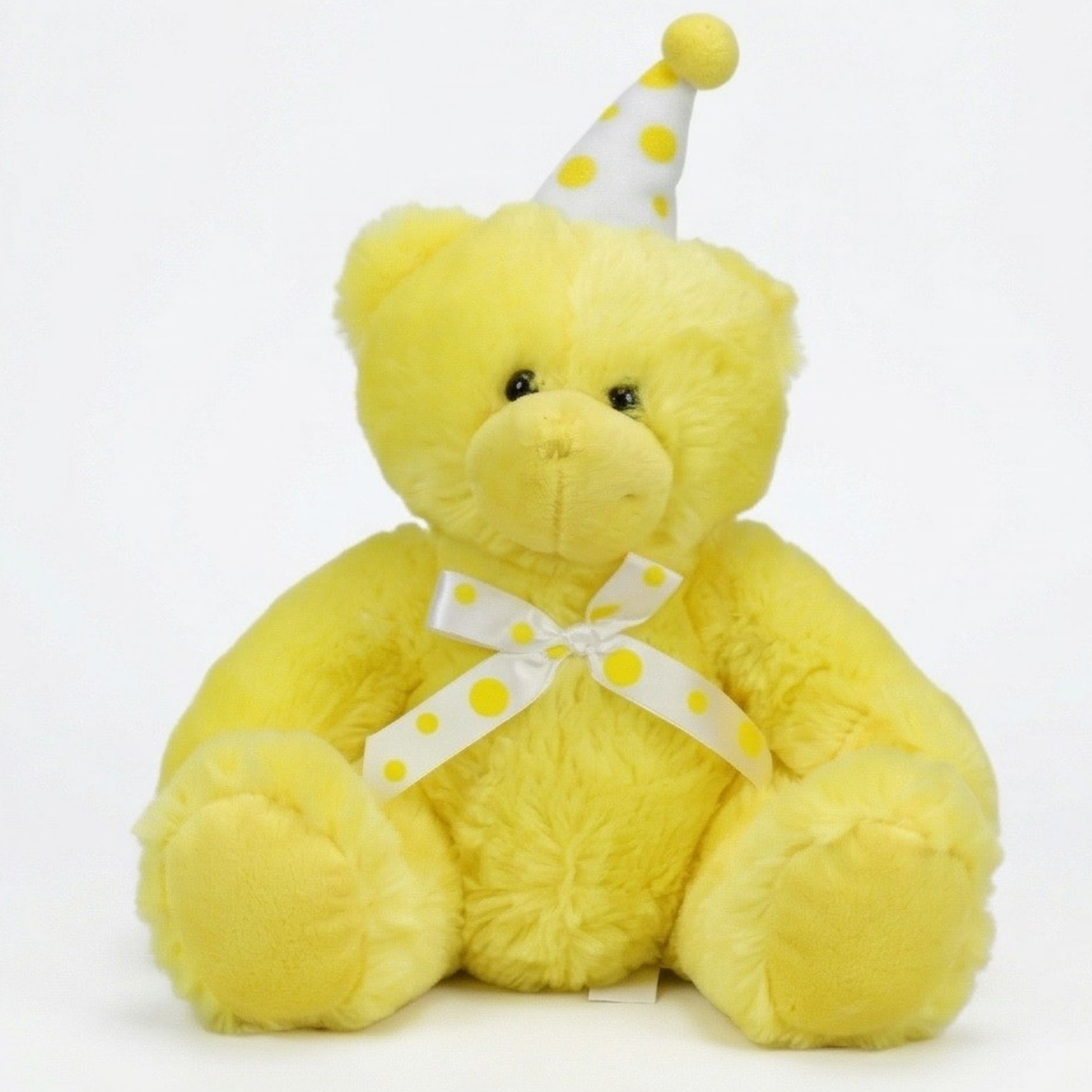 Beverly Hills Teddy Bear Co. Yellow Birthday Bear w/ Party Hat