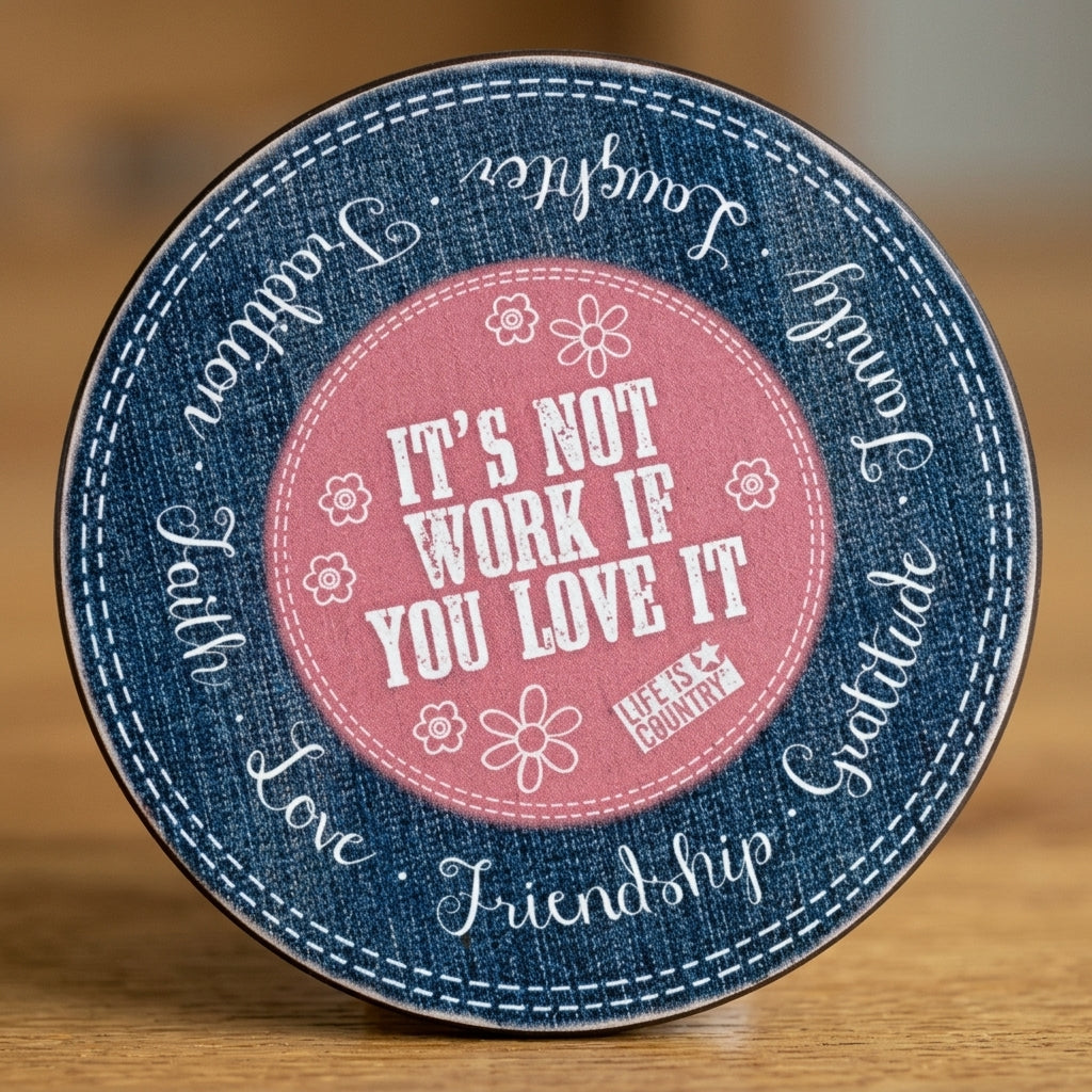 Big Sky Carvers Its Not Work if You Love it Lazy Susan Decorative Tray