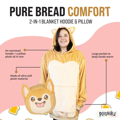 Toast the Corgi Bread Snugible | Blanket Hoodie & Pillow