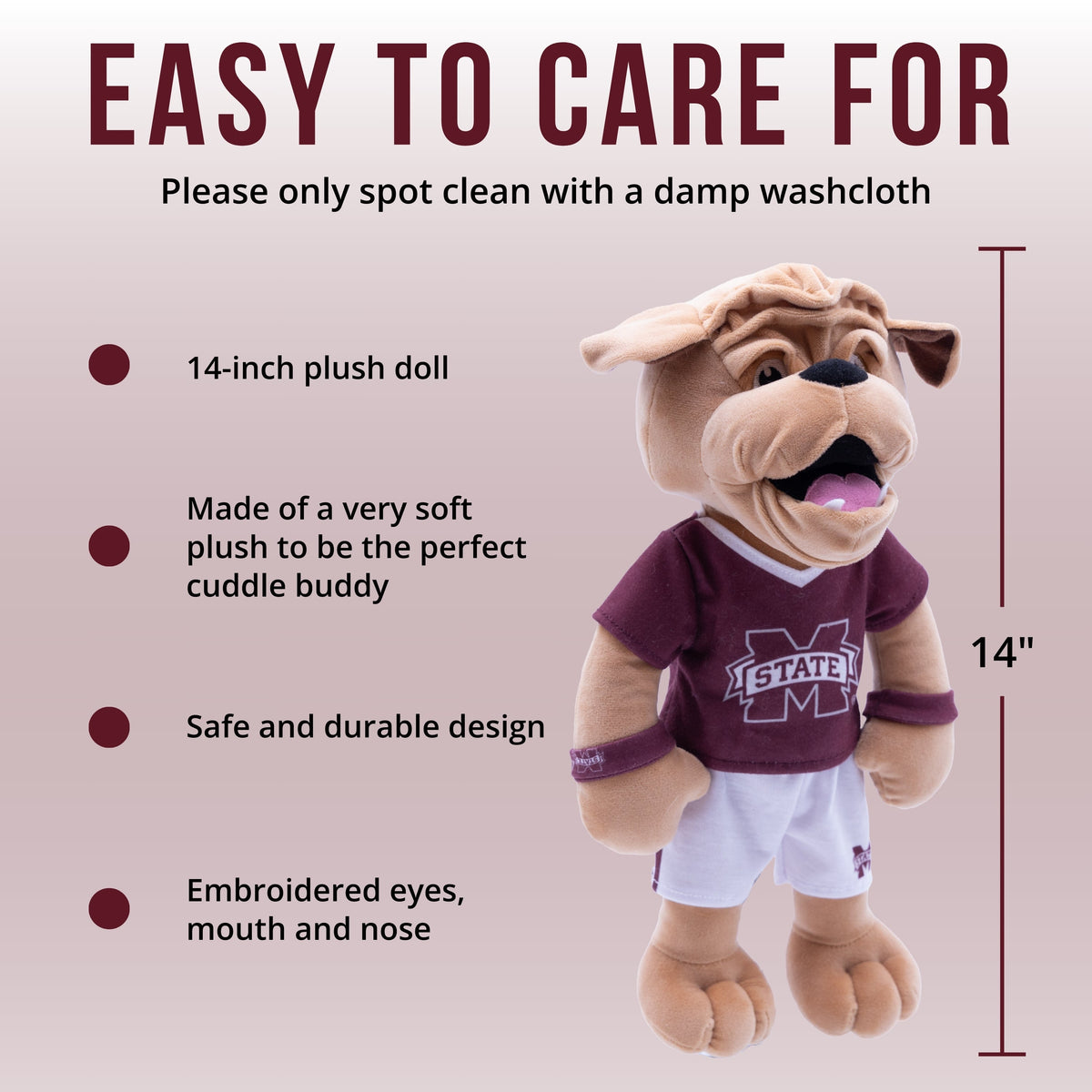 Mississippi State University Bulldog 14 Inch Plush Figure