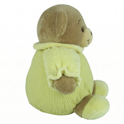 "Fanny" the 8in Baby Bow Rattle Plush Teddy Bear in Yellow by Russ Berrie