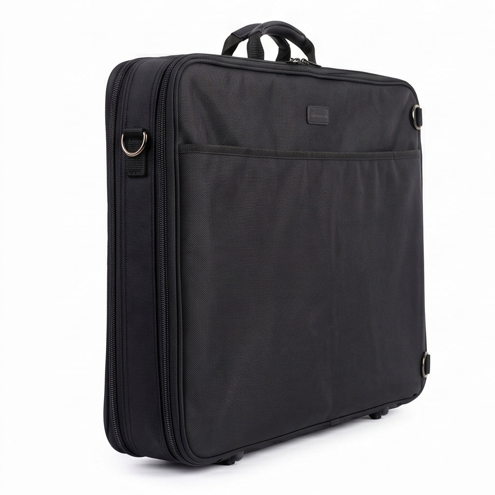 Filexec M3, Simulated Leather Portfolio, Zipper Closure, 2 Interior Pockets, Black (60320)