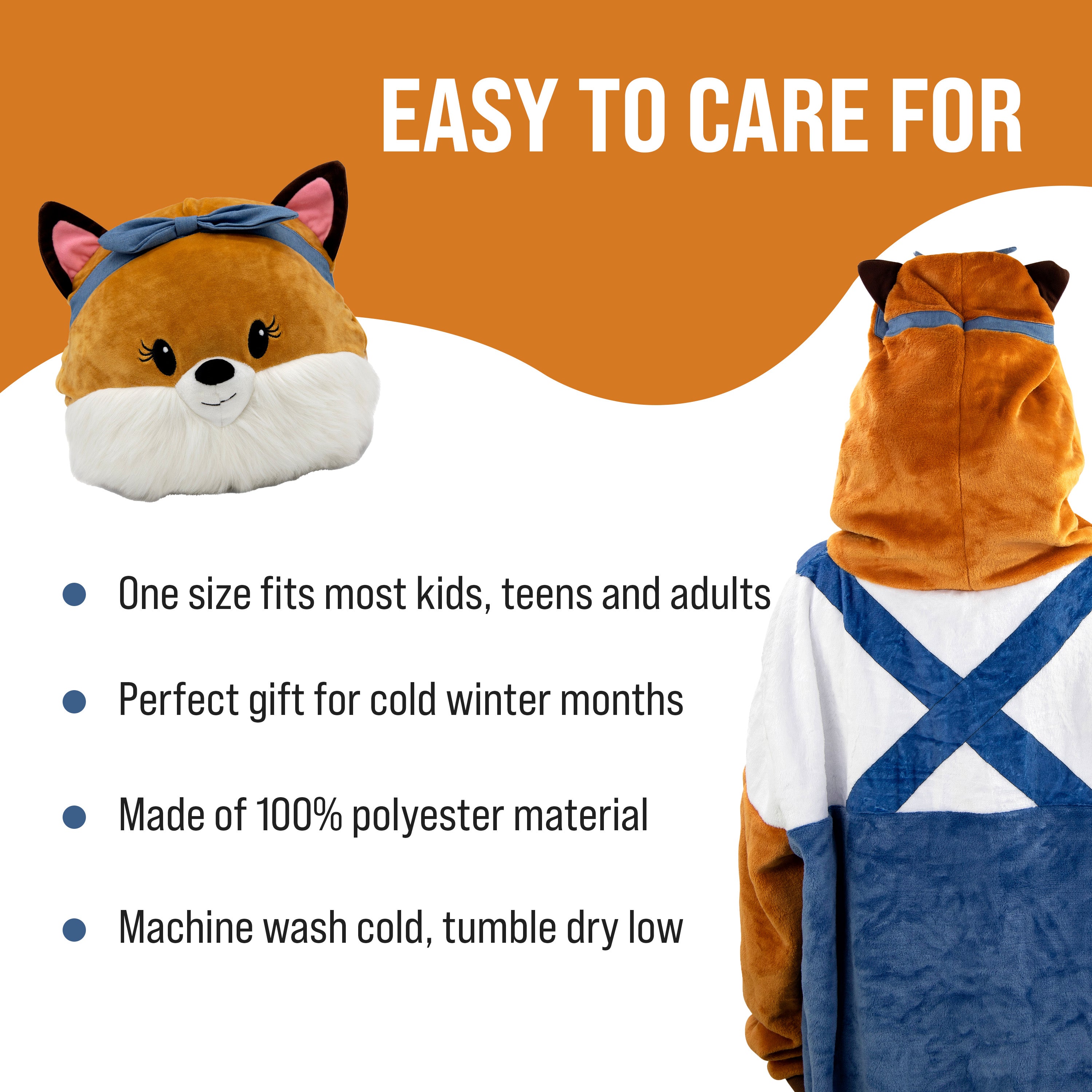 Fiona Fox Adult Snugible | Blanket Hoodie & Pillow