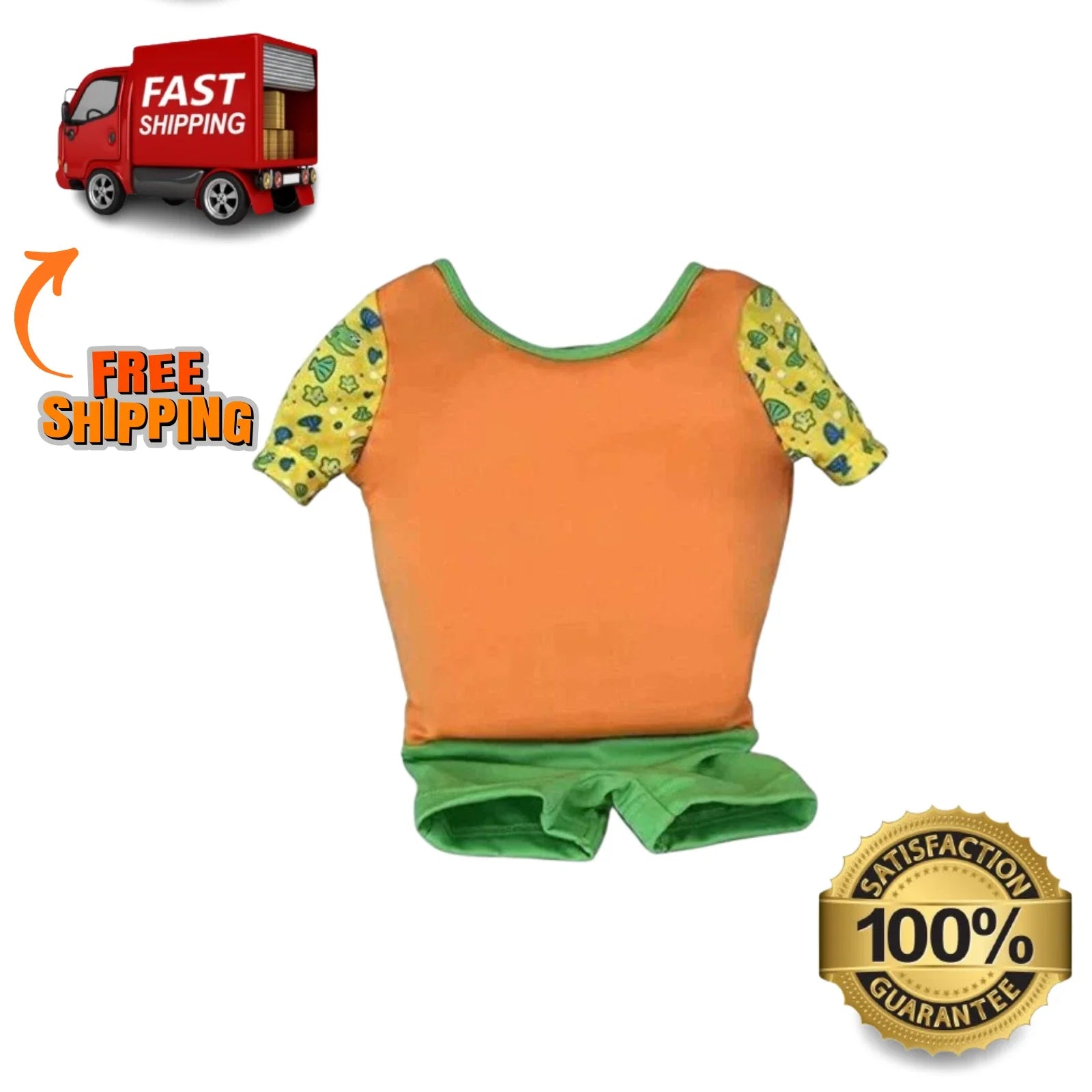 Kids Stuff Body Glove Swim Training Float Orange Suit Medium/Large 33-55 lbs