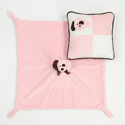 "Jean" the 20in Pink Puppy Pillow and Cuddle Blanket Set by KidKraft