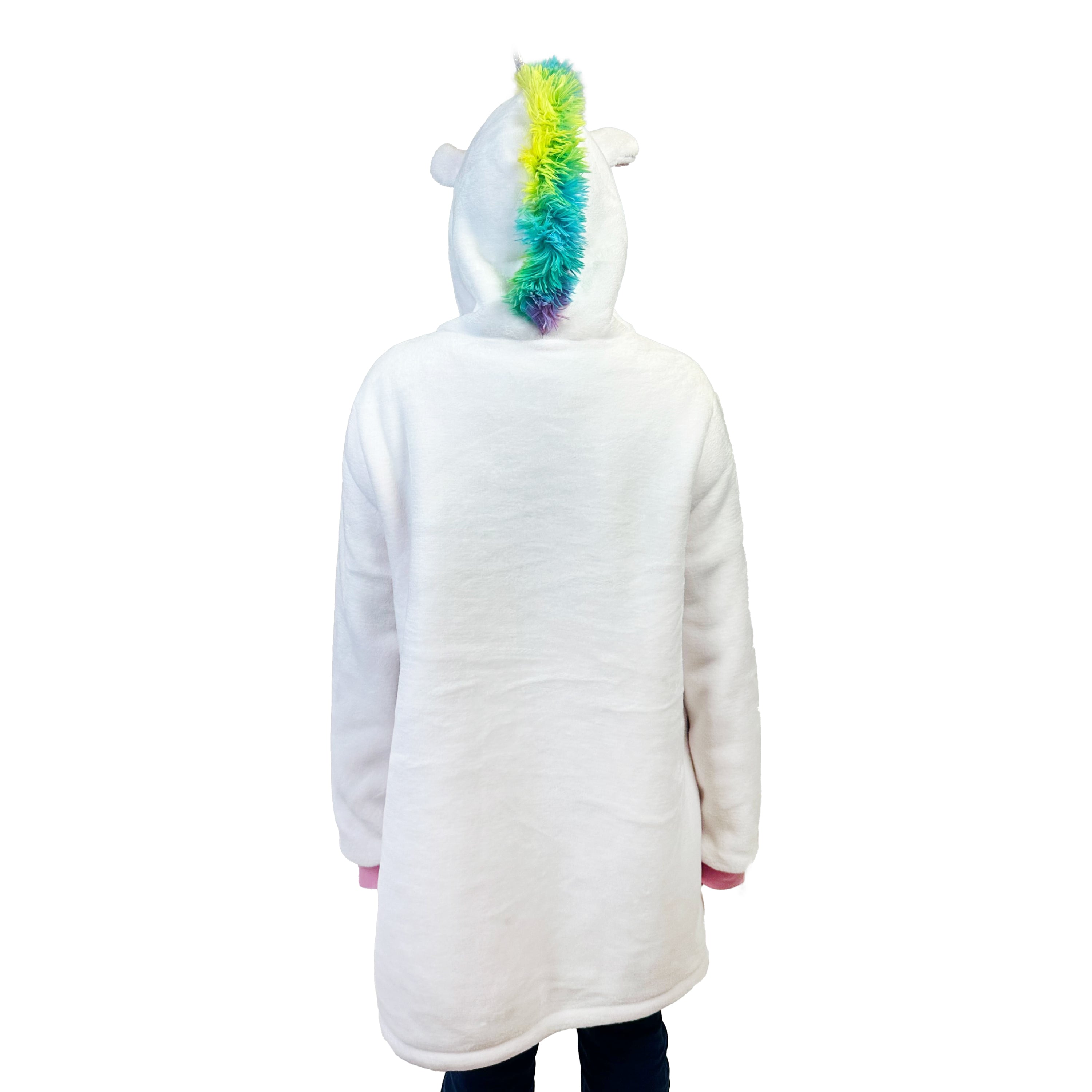 Plushible Unicorn Blanket Hoodie, Oversized Wearable Blanket for Kids and Adults, Soft Fleece Hooded Blanket