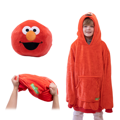 Sesame Street Elmo Kids Snugible | Blanket Hoodie & Pillow
