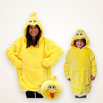 Sesame Street | Big Bird Adult Snugible 2-in-1 Blanket Hoodie & Pillow
